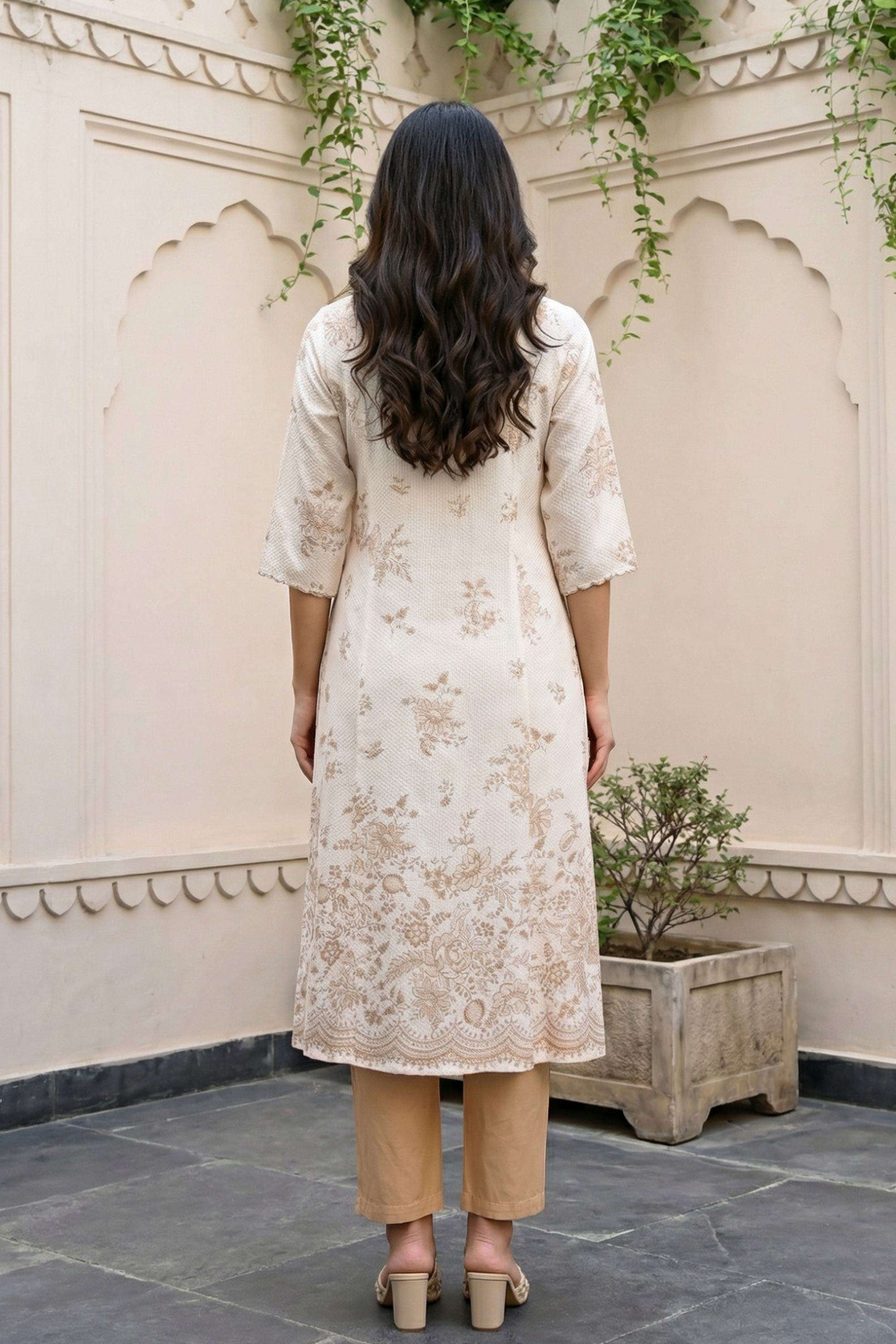 Floral-Rayon-Round-Neck-Women-Kurta