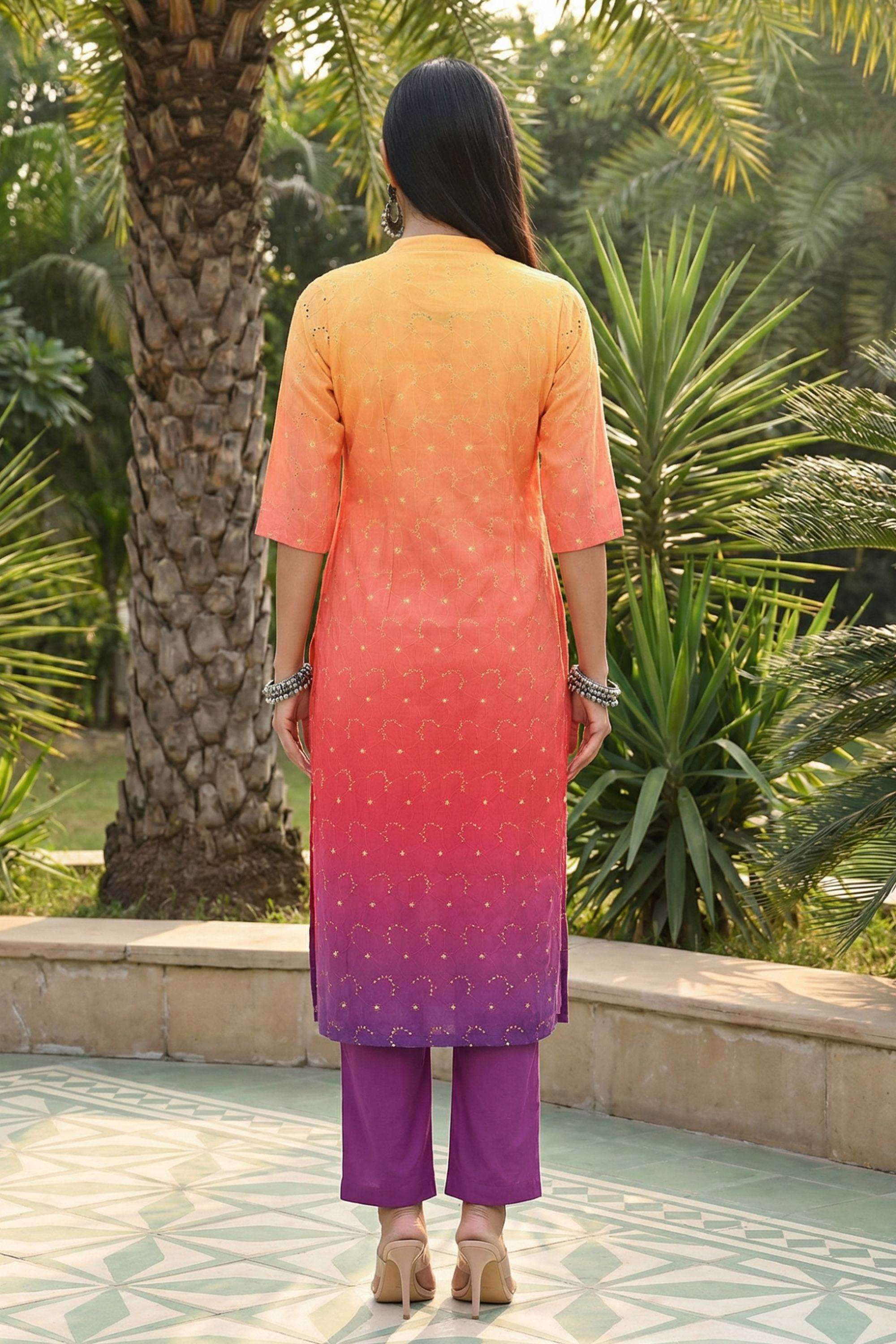 Textured-Rayon-Round-Neck-Women-s-Ethnic-Co-Ord-Set