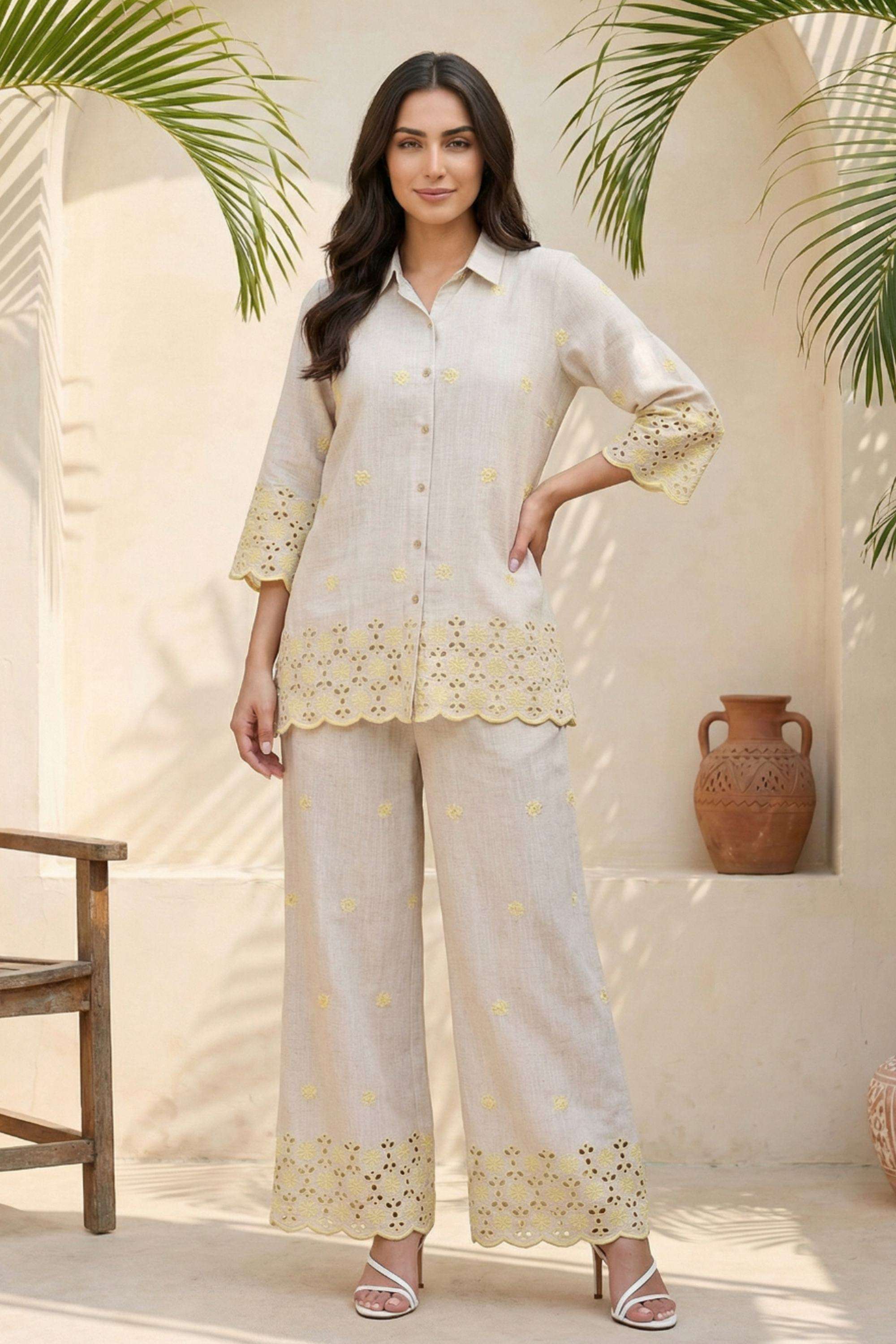 Embroidered-Viscose-Collared-Women-s-Festive-Wear-Co-Ord-Set