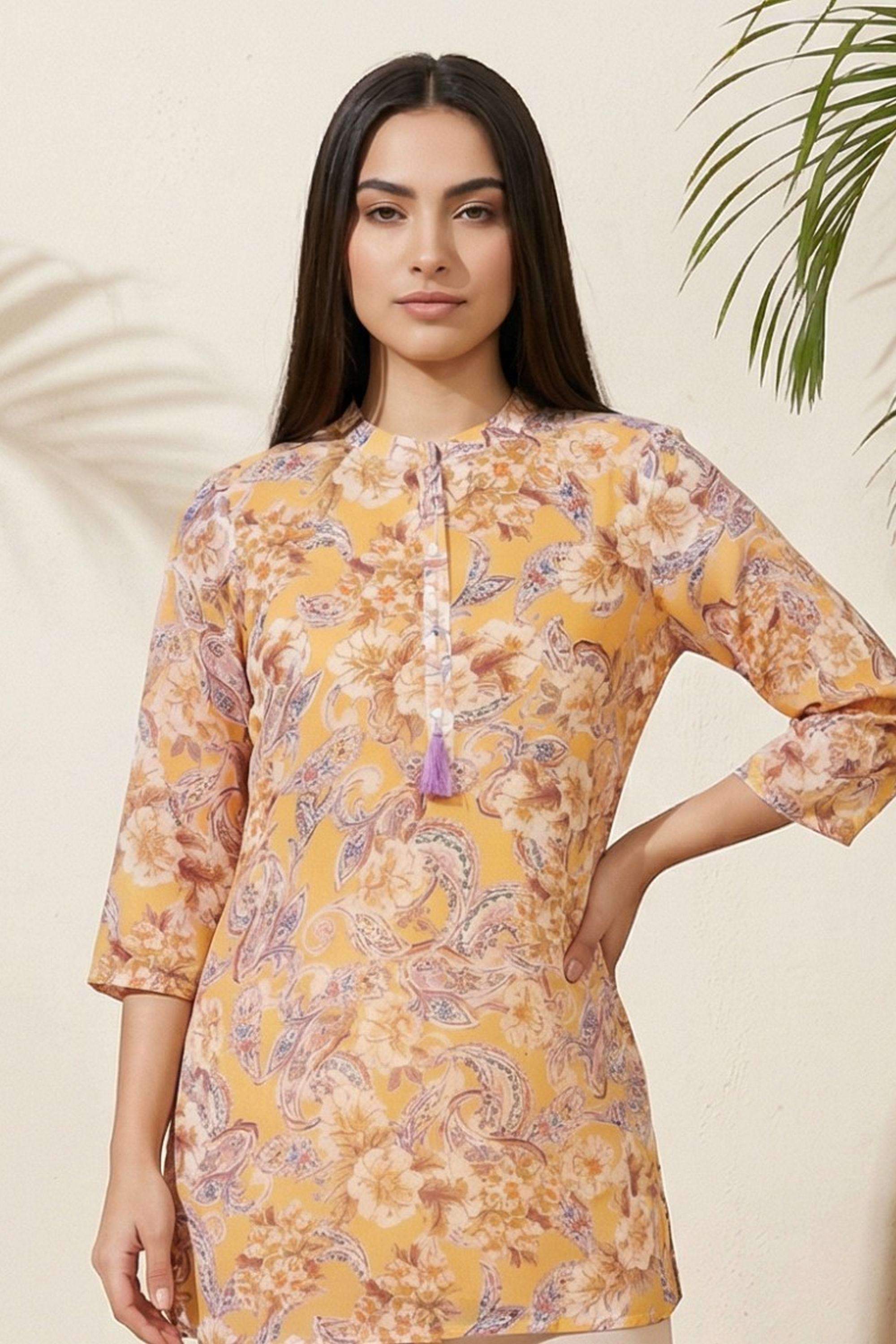 Textured-Blended-Fabric-Round-Neck-Women-s-Top