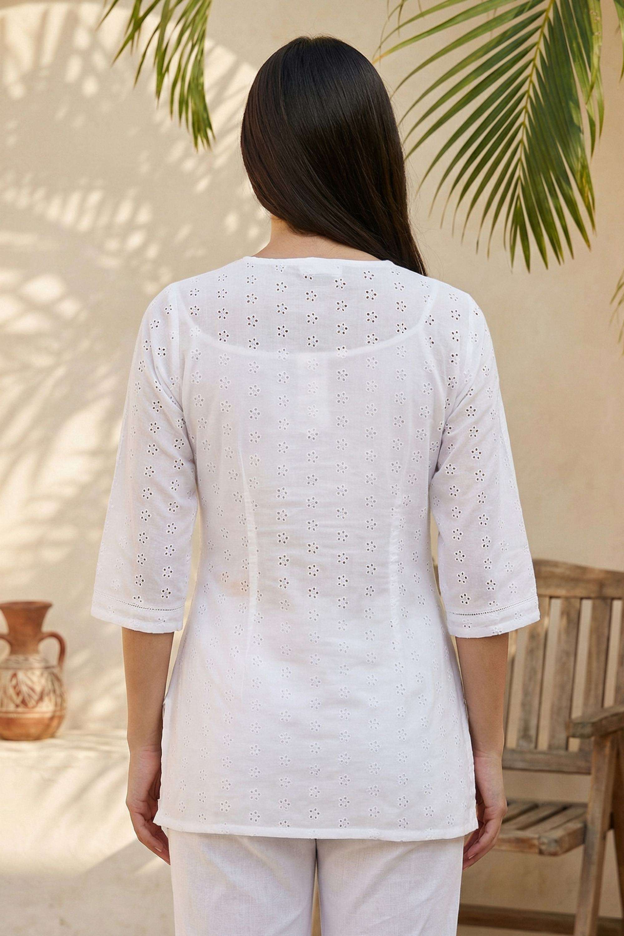Textured-Blended-Fabric-Round-Neck-Women-s-Top