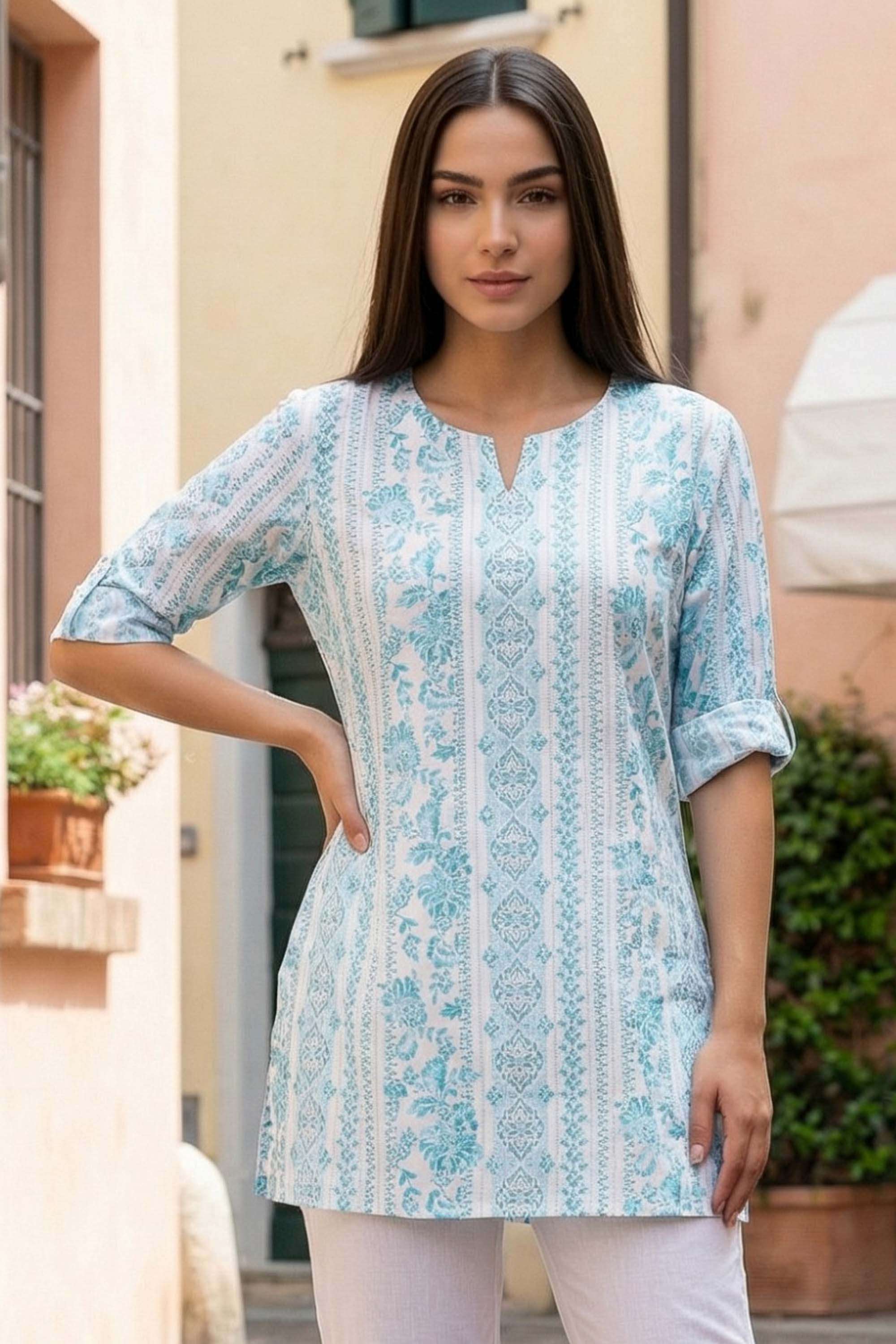 aurelia Printed Blended Fabric Women's Top-picture-16