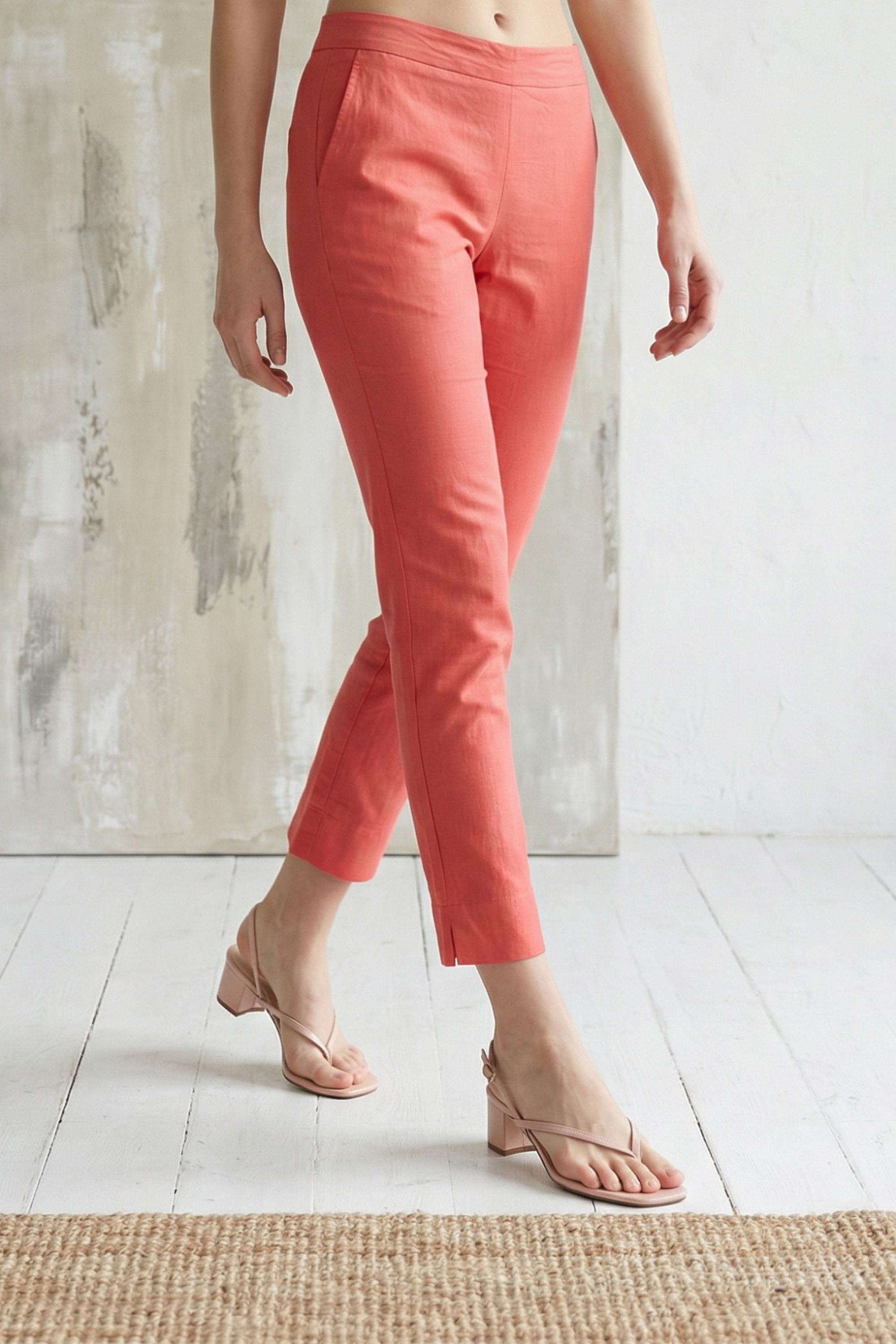 aurelia Mid Rise Blended Fabric Slim Fit Women's Trousers-picture-32