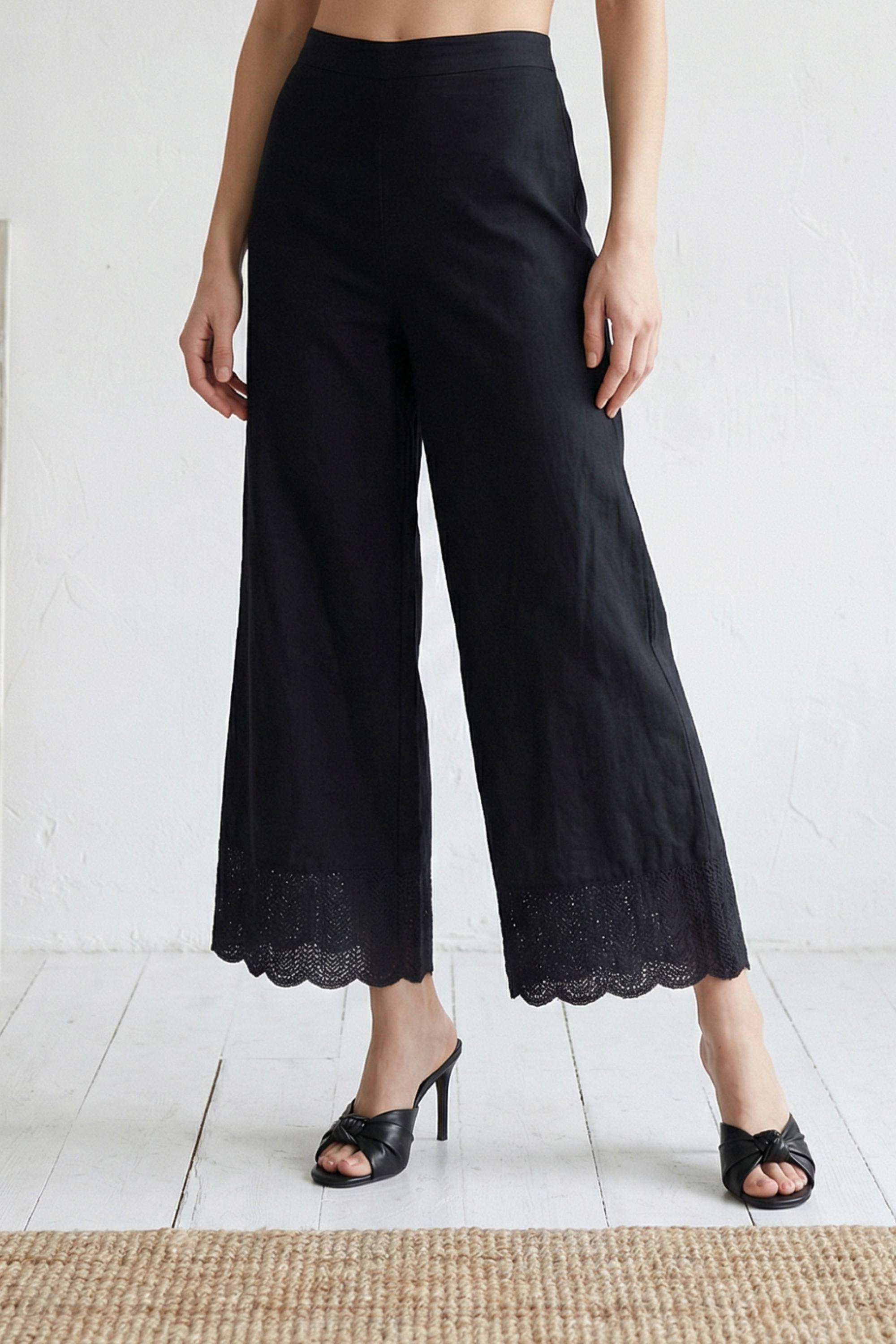 aurelia Mid Rise Blended Fabric Wide Leg Fit Women's Palazzos-picture-13