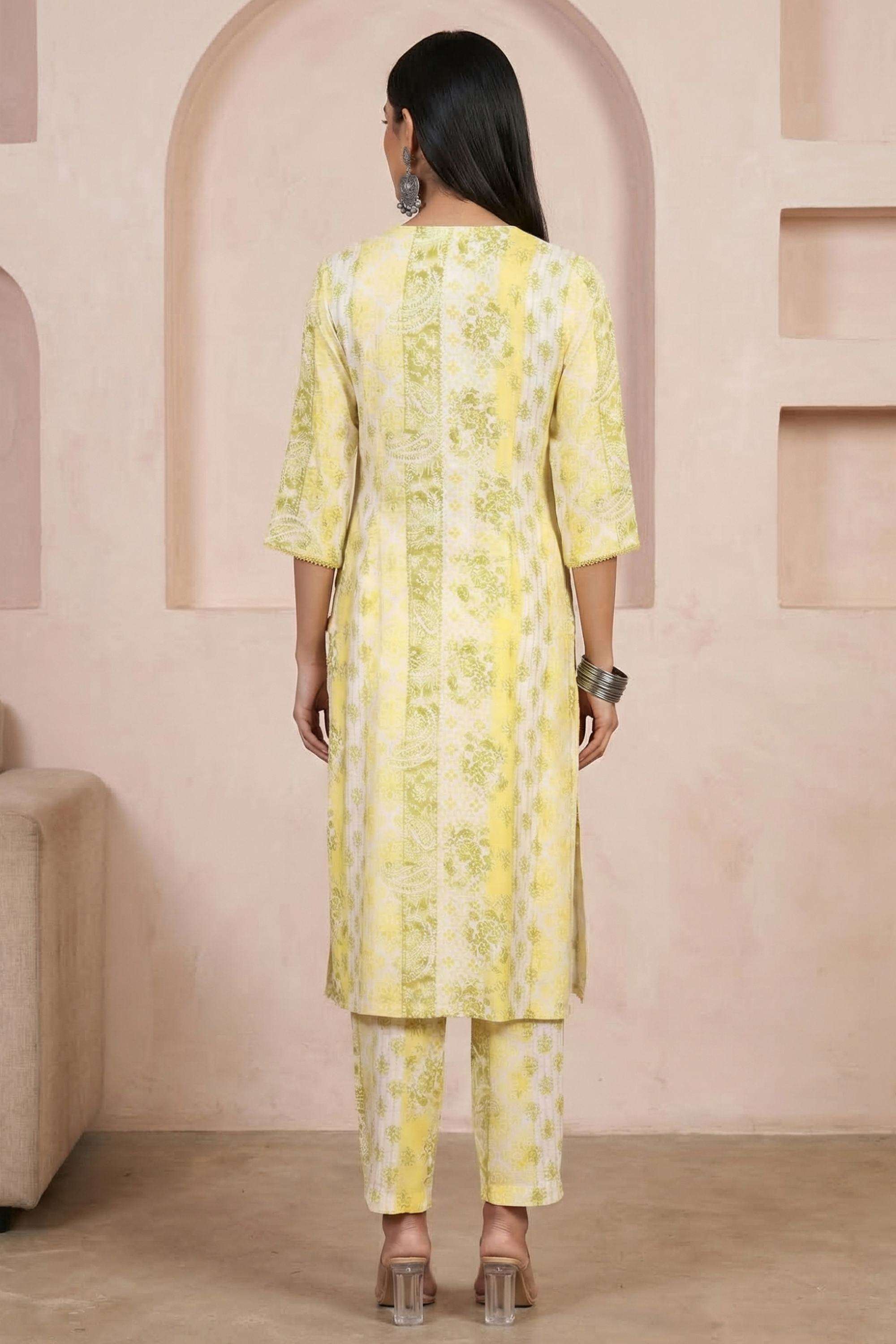 Printed-Rayon-Round-Neck-Women-Kurta-with-Pant
