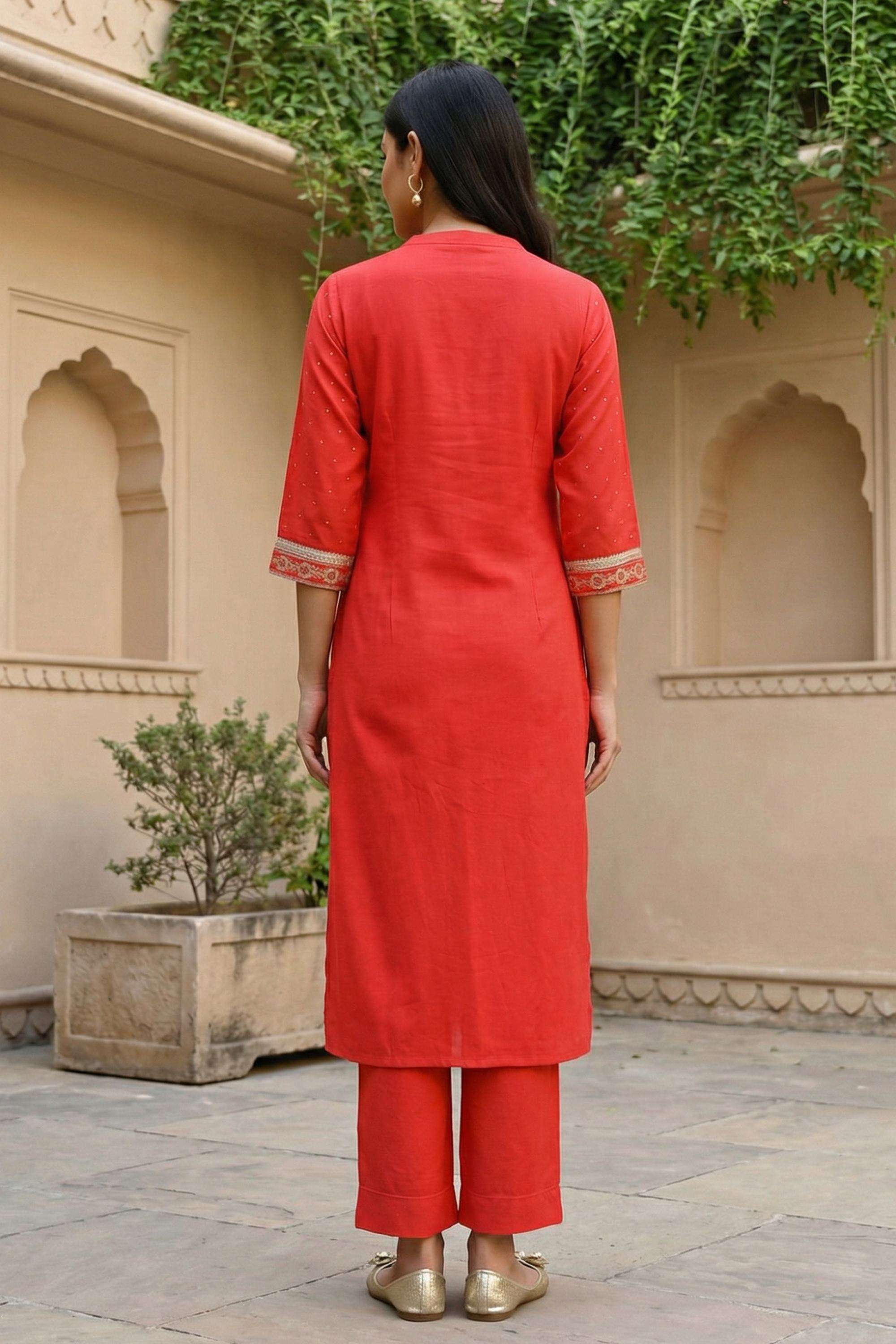 Printed-Rayon-Round-Neck-Women-Kurta