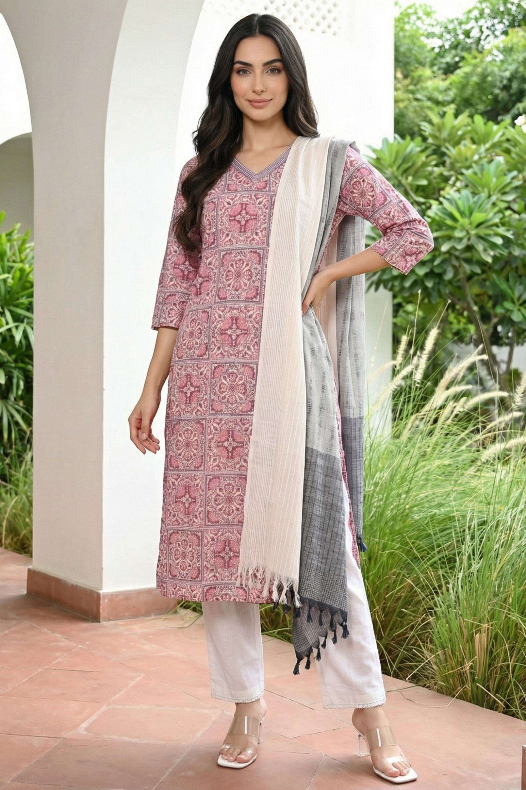 Stripes-Cotton-Blend-Woven-Women-s-Dupatta