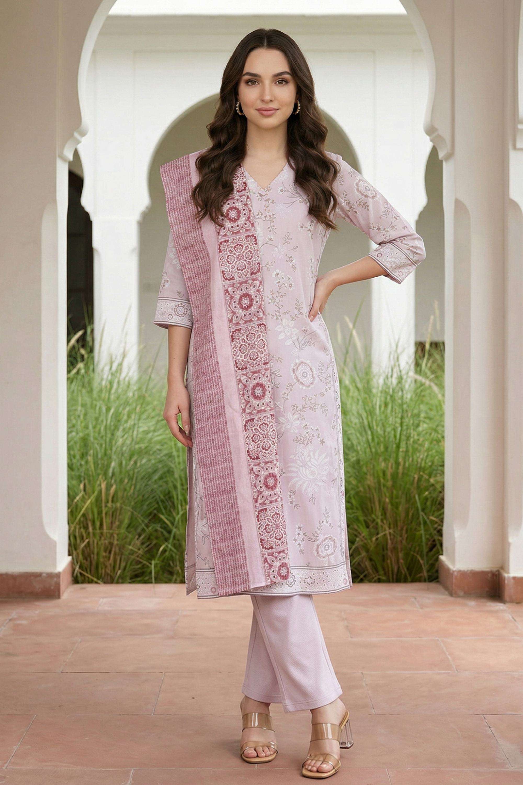 Floral-Blended-Fabric-Women-s-Stoles