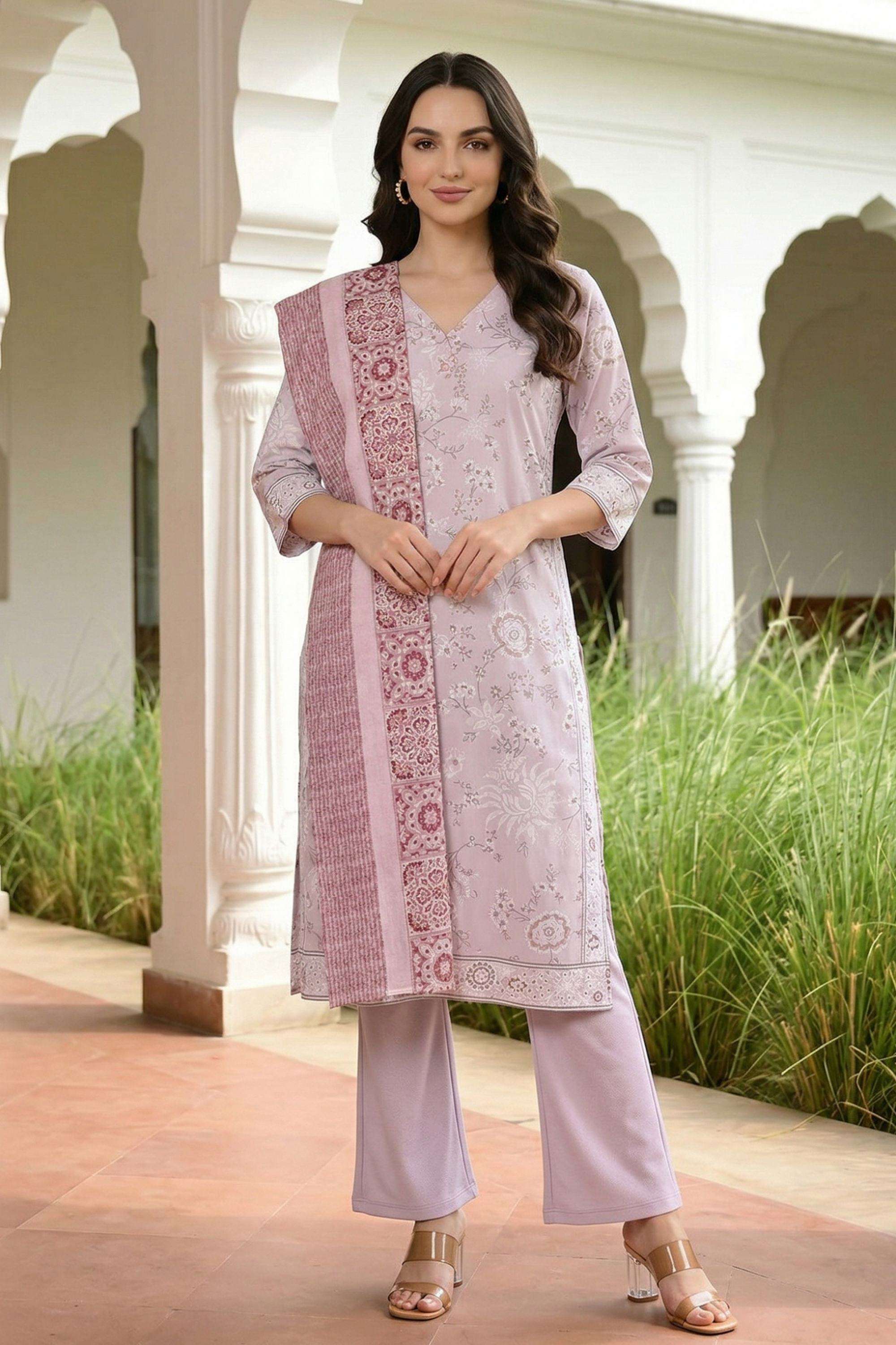 Floral-Blended-Fabric-Women-s-Stoles