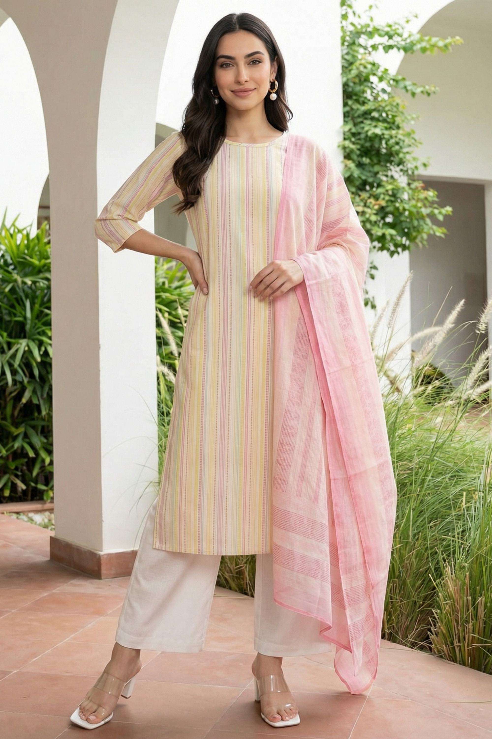 Stripes-Blended-Fabric-Woven-Women-s-Dupatta