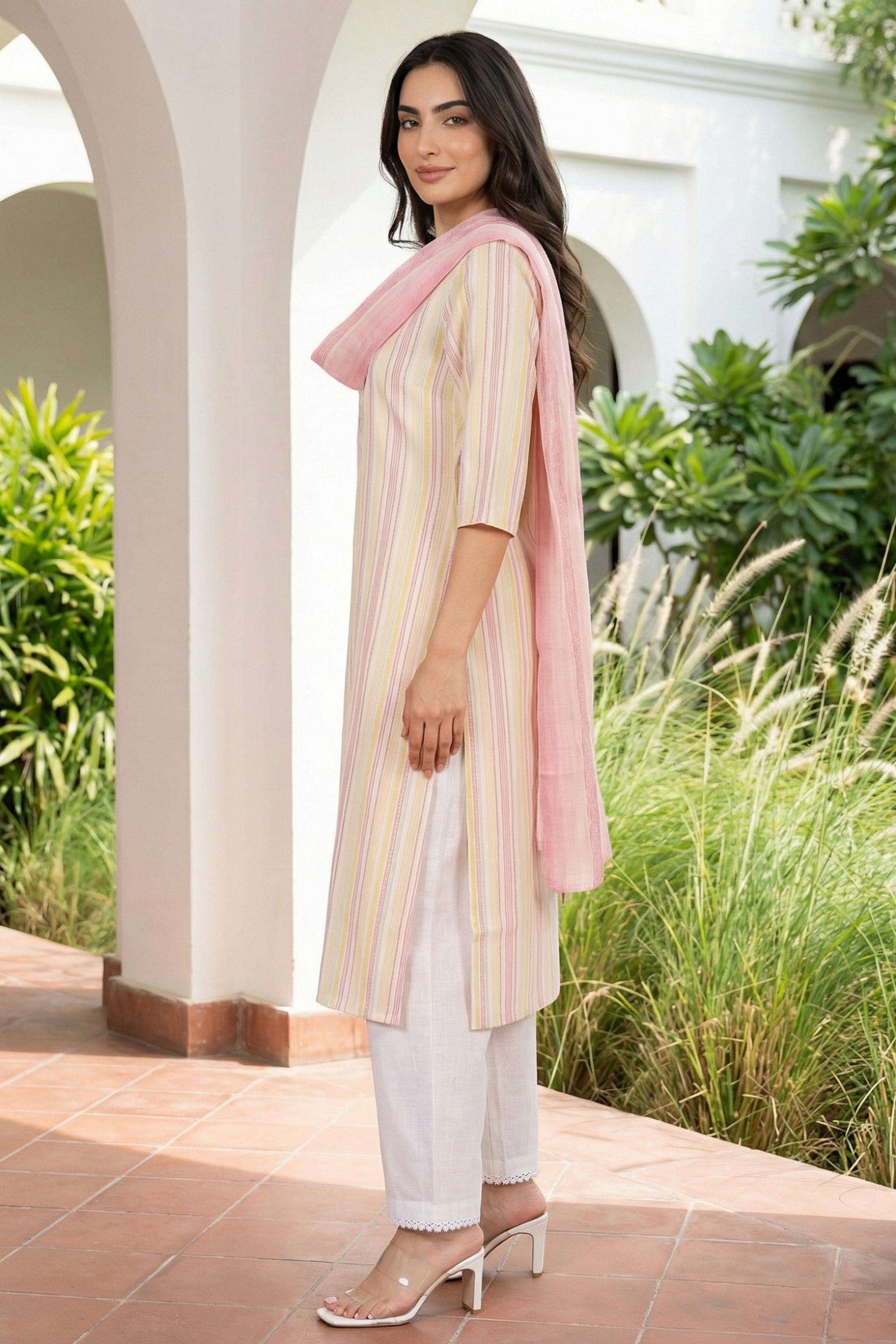 Stripes-Blended-Fabric-Woven-Women-s-Dupatta