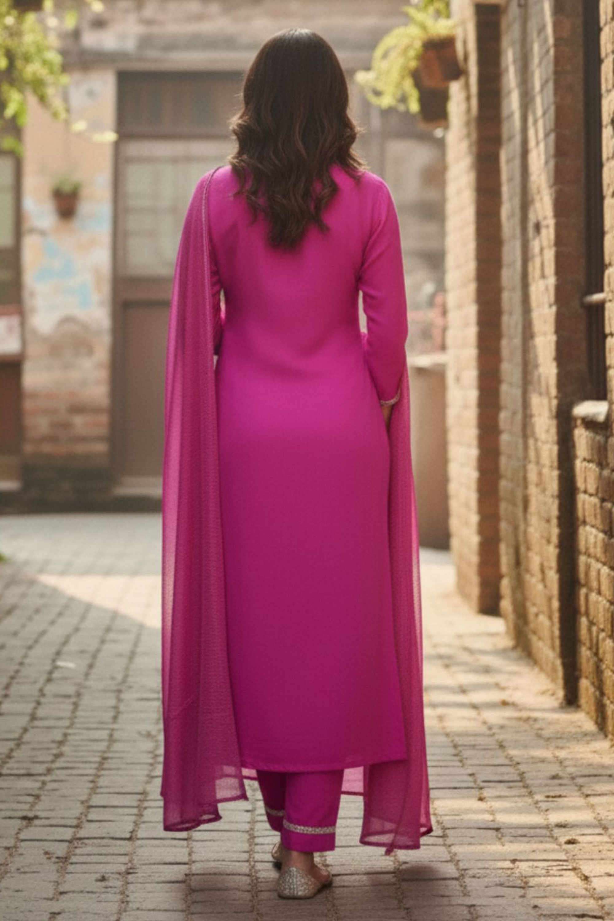 Embellished-V-Neck-Cotton-Blend-Women-Kurta-with-Pant-and-Dupatta