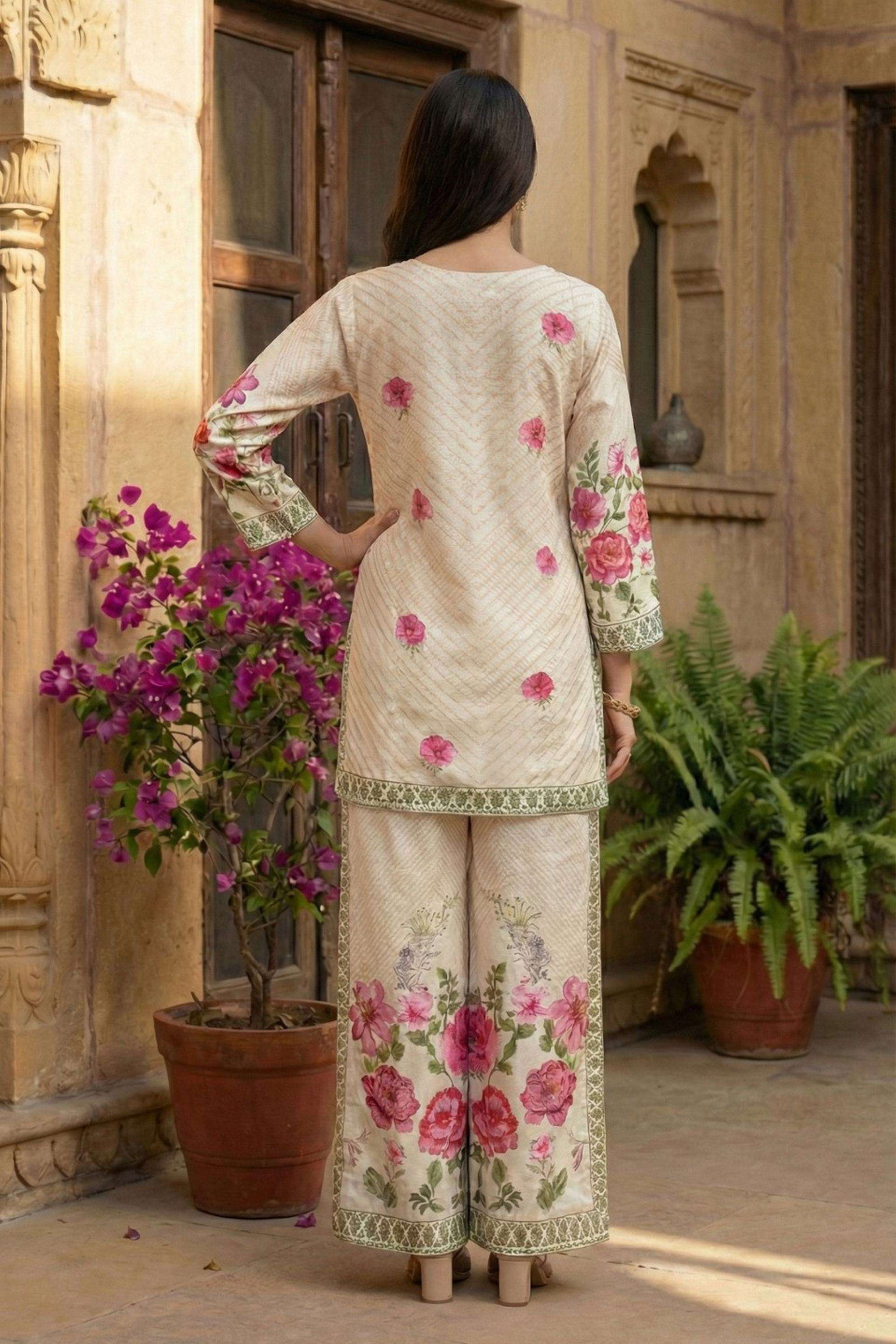 Printed-Full-Length-Cotton-Blend-Woven-Women-s-Kurta-Set