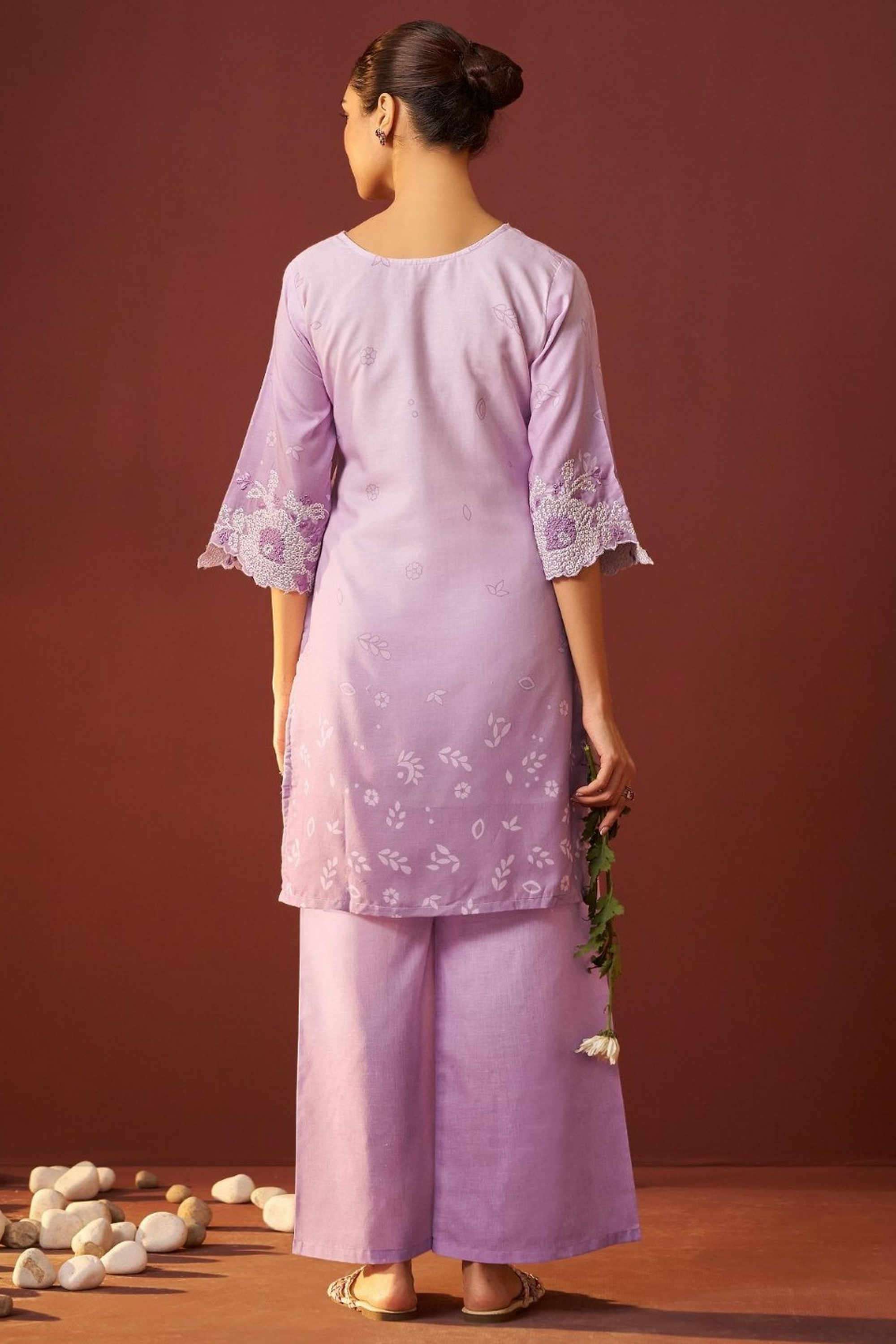 Embroidered-Round-Neck-Cotton-Women-Kurta-with-Palazzo