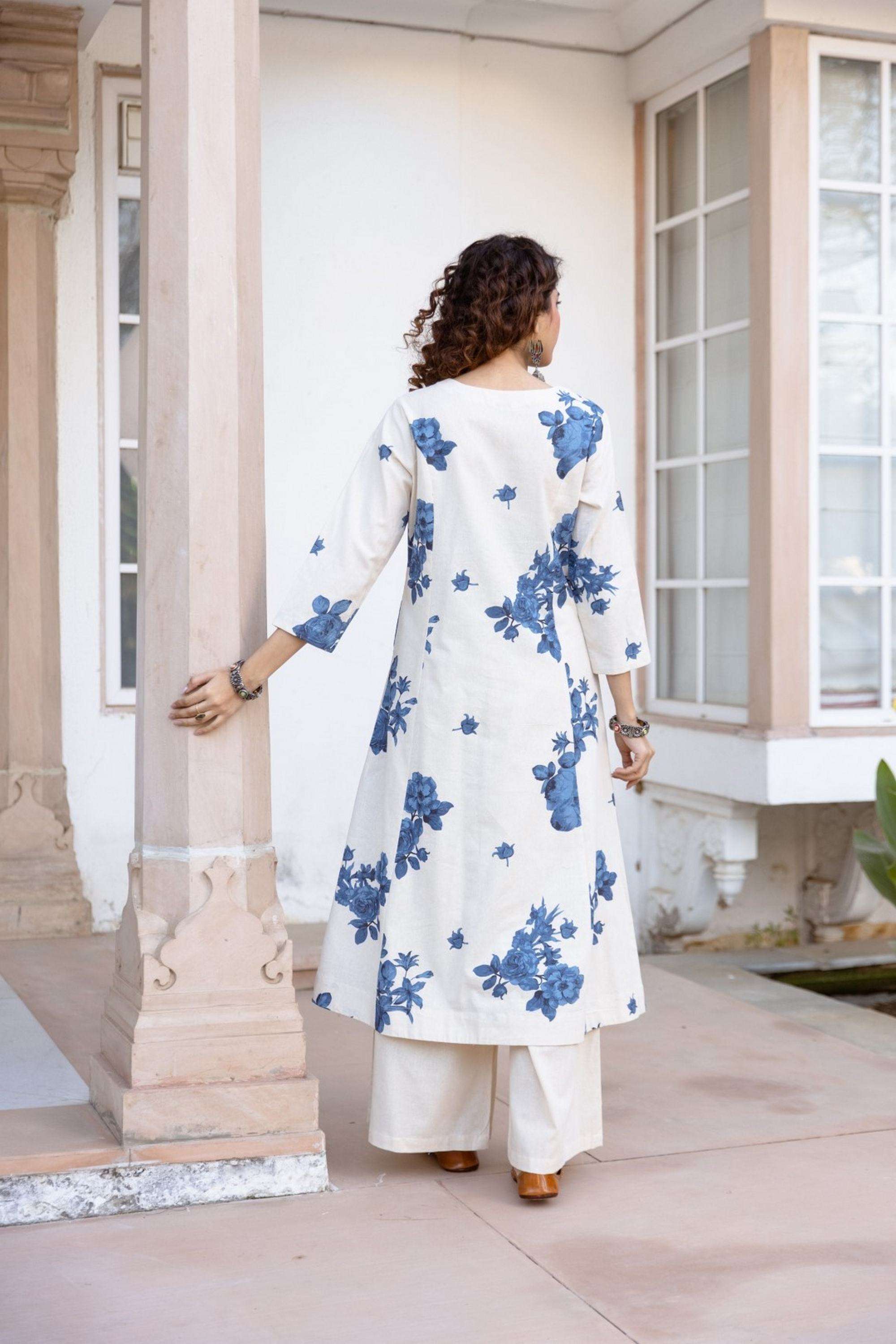 Floral-Cotton-Round-Neck-Women-Kurta-with-Palazzo