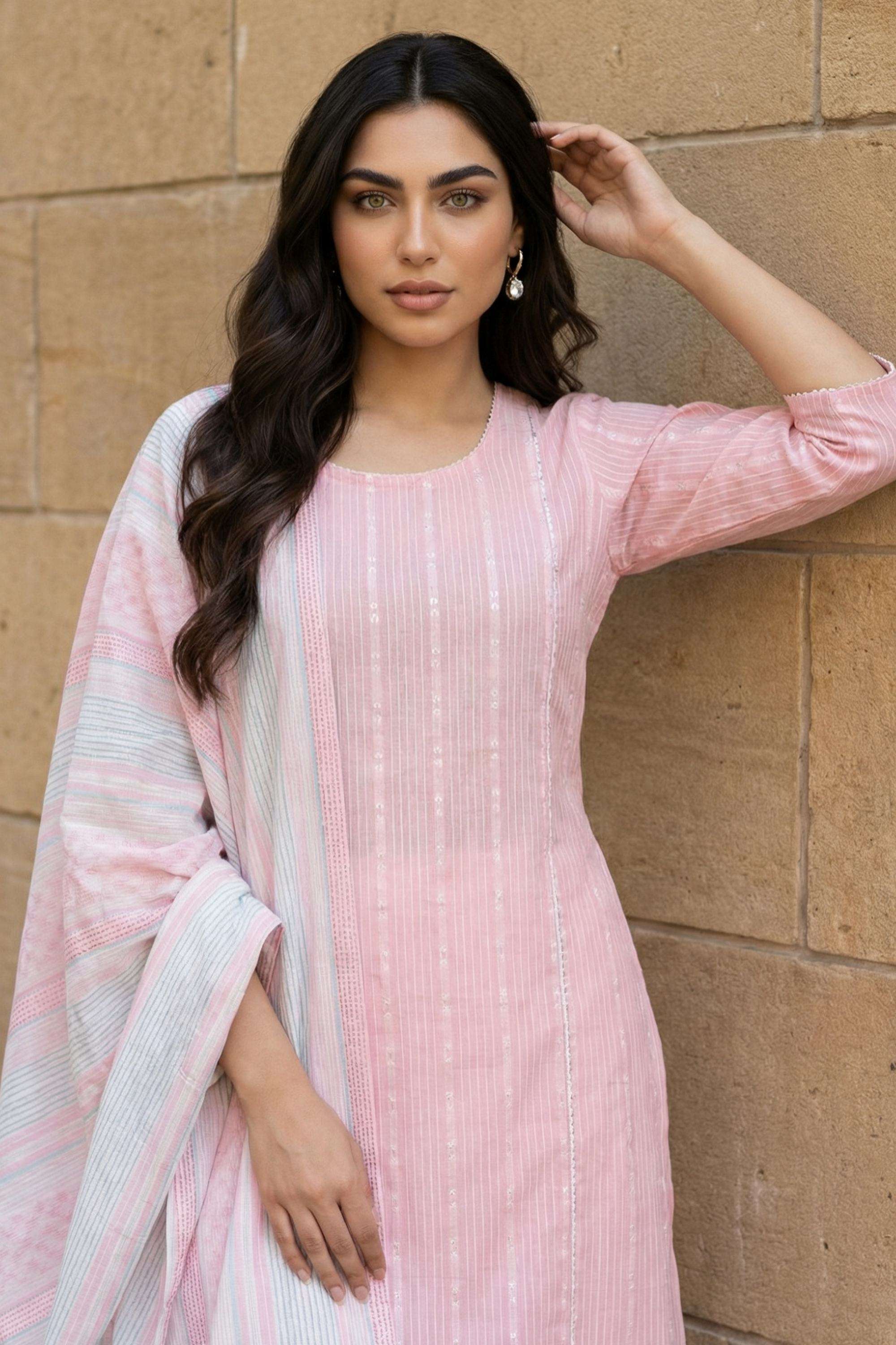 Stripes-Cotton-Blend-Woven-Women-s-Dupatta