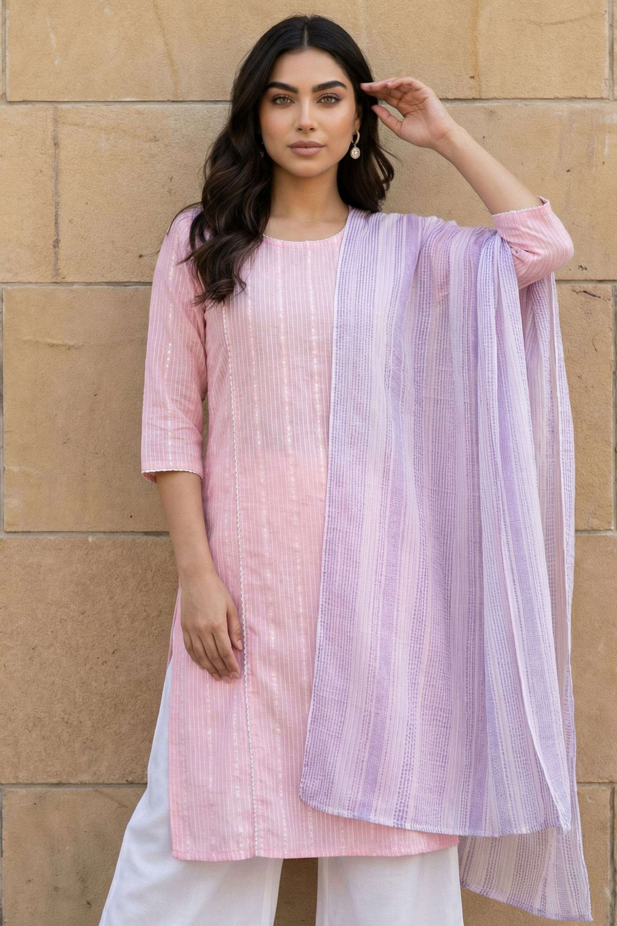 Stripes-Cotton-Blend-Woven-Women-s-Dupatta