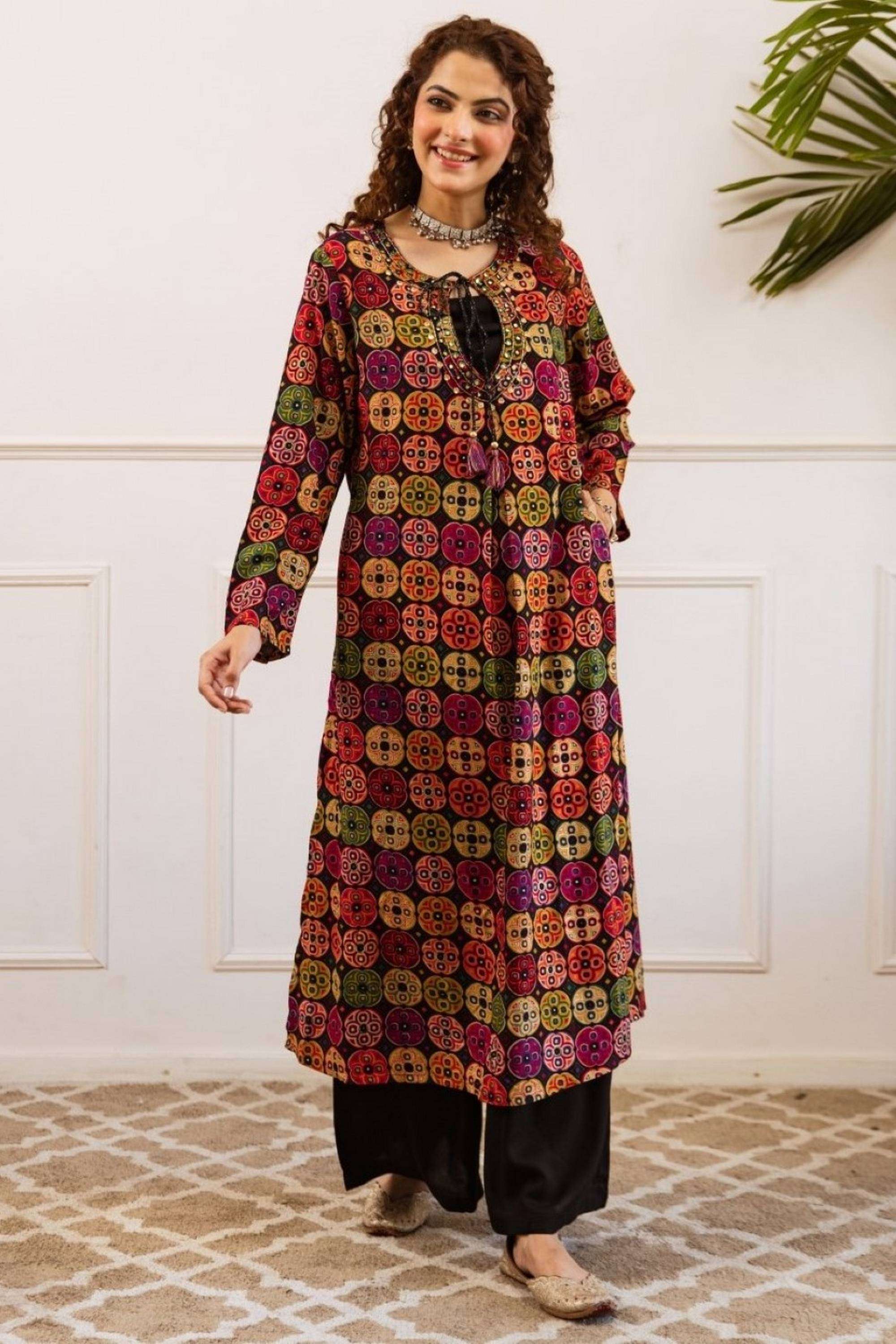Printed-Cotton-Round-Neck-Women-Kurta-with-Palazzo