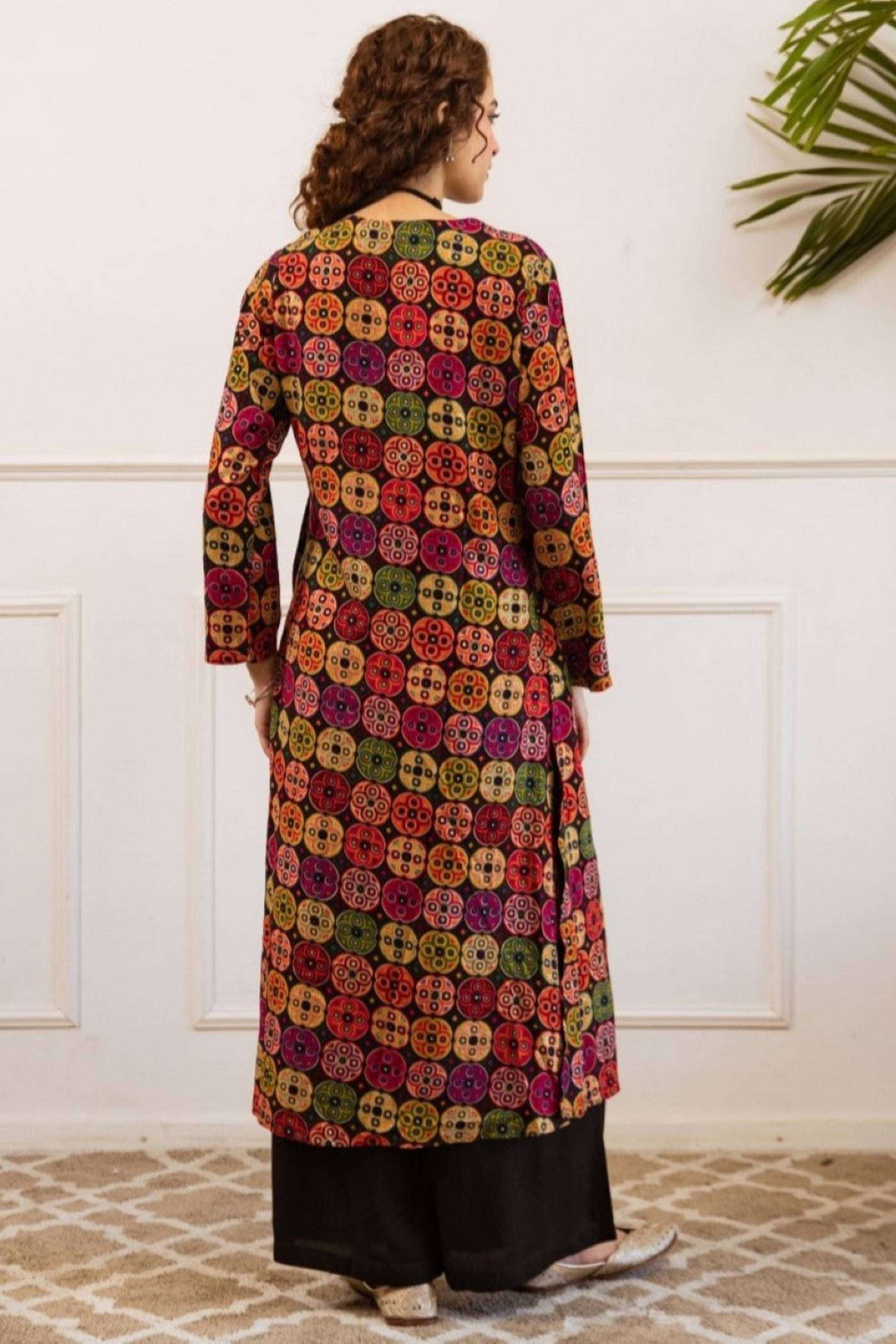 Printed-Cotton-Round-Neck-Women-Kurta-with-Palazzo
