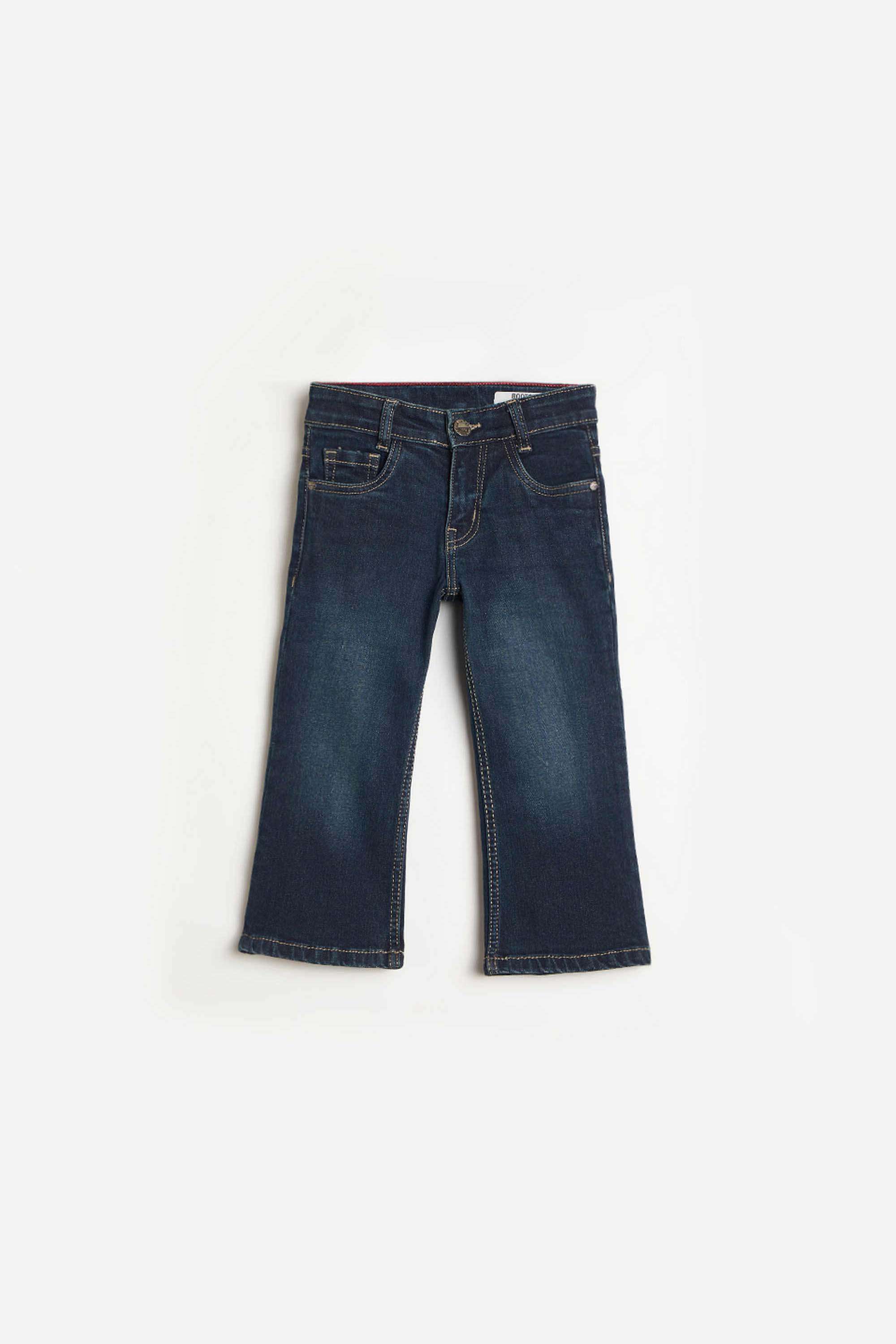 Solid-Cotton-Bootcut-Fit-Boys-Jeans