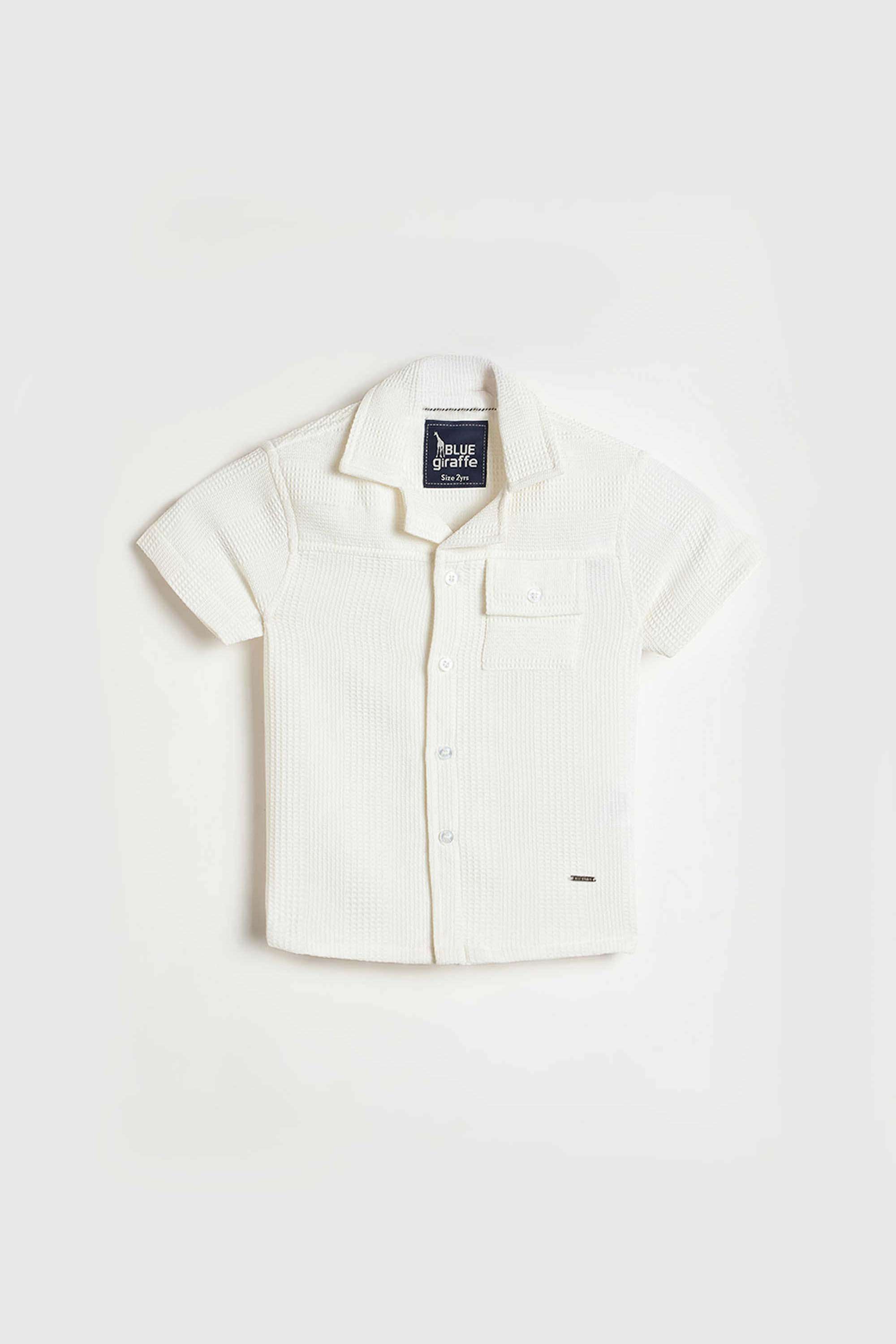 Solid-Polyester-Blend-Boys-Shirt