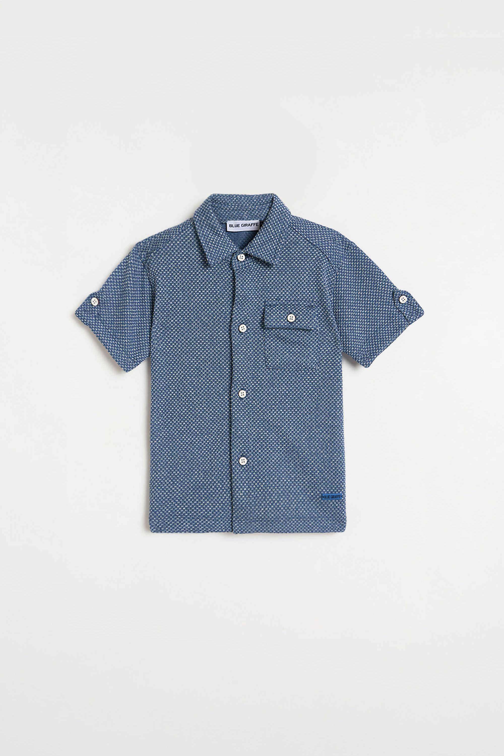 Solid-Polyester-Blend-Boys-Shirt