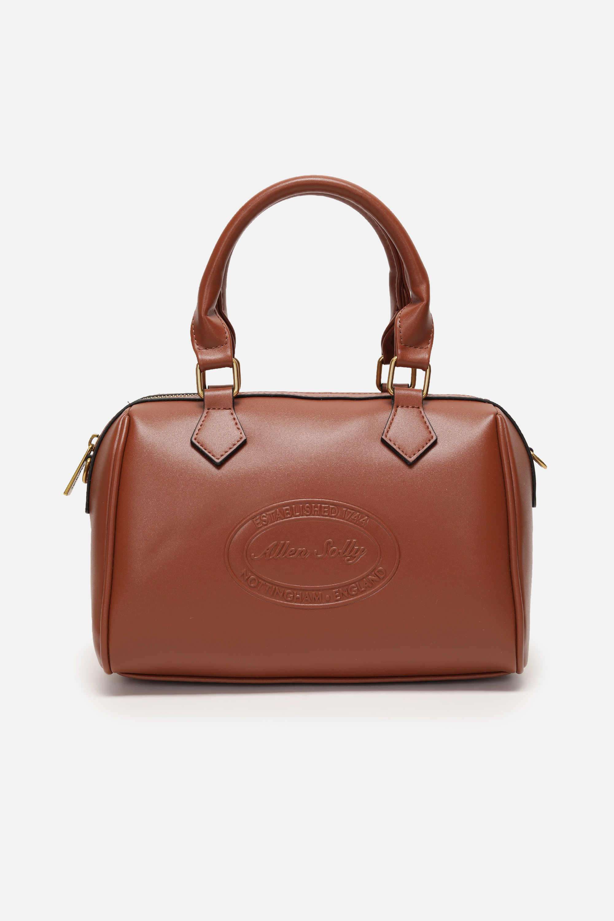 EMBLEM-EMBOSS-Zipper-PU-Women-Casual-Wear-Duffle-Bag