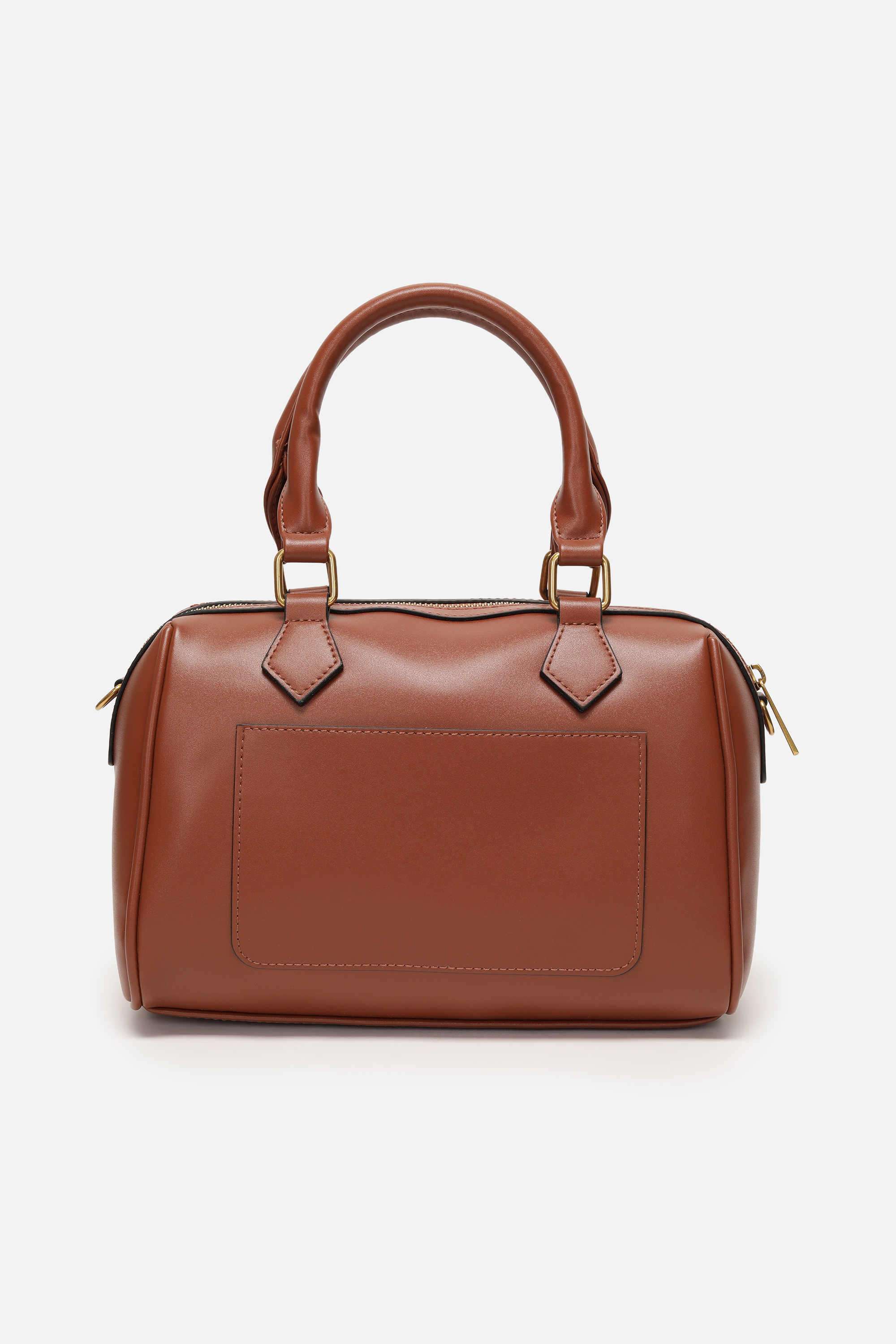 EMBLEM-EMBOSS-Zipper-PU-Women-Casual-Wear-Duffle-Bag