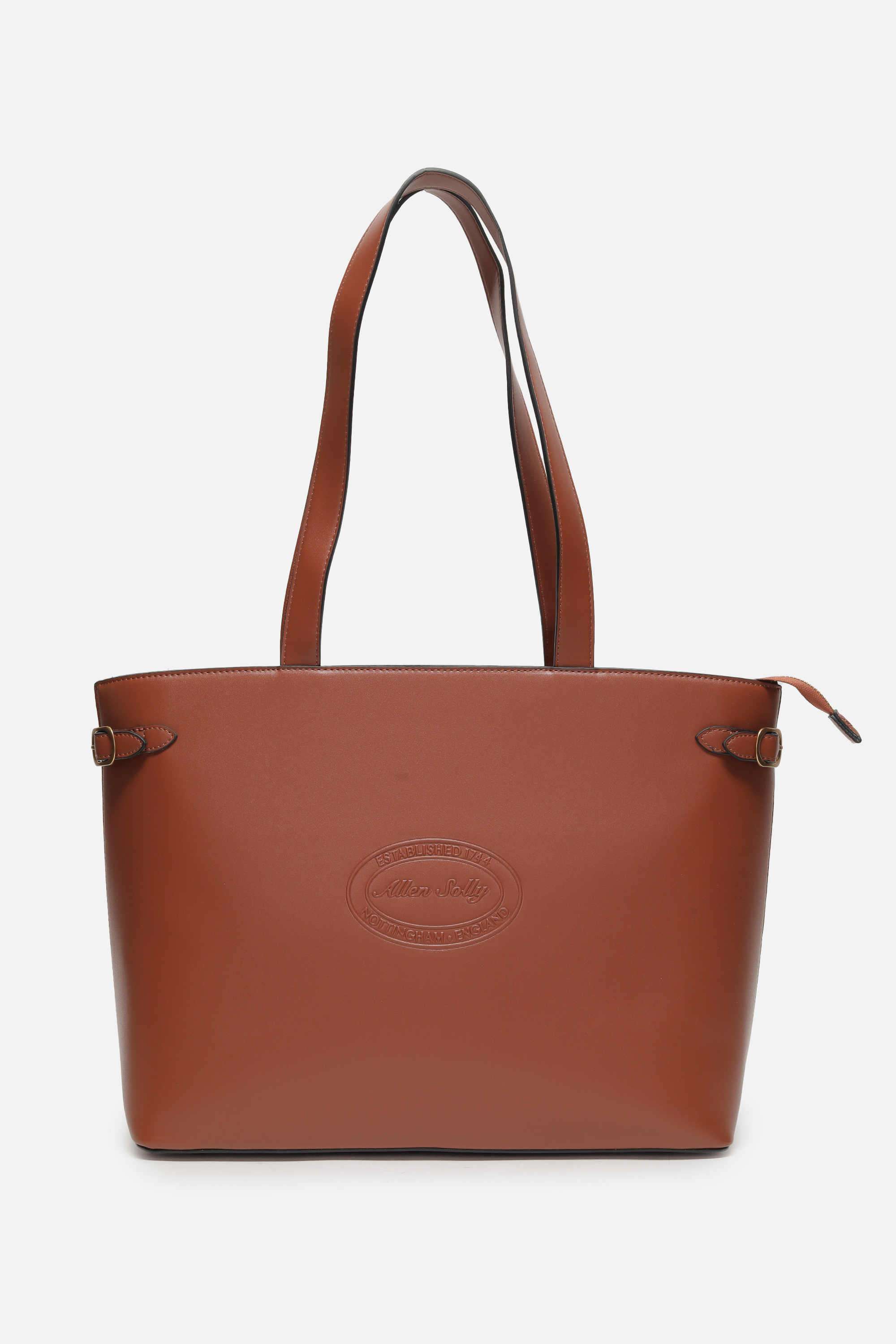 EMBLEM-EMBOSS-Zipper-PU-Women-Casual-Wear-Laptop-Bag