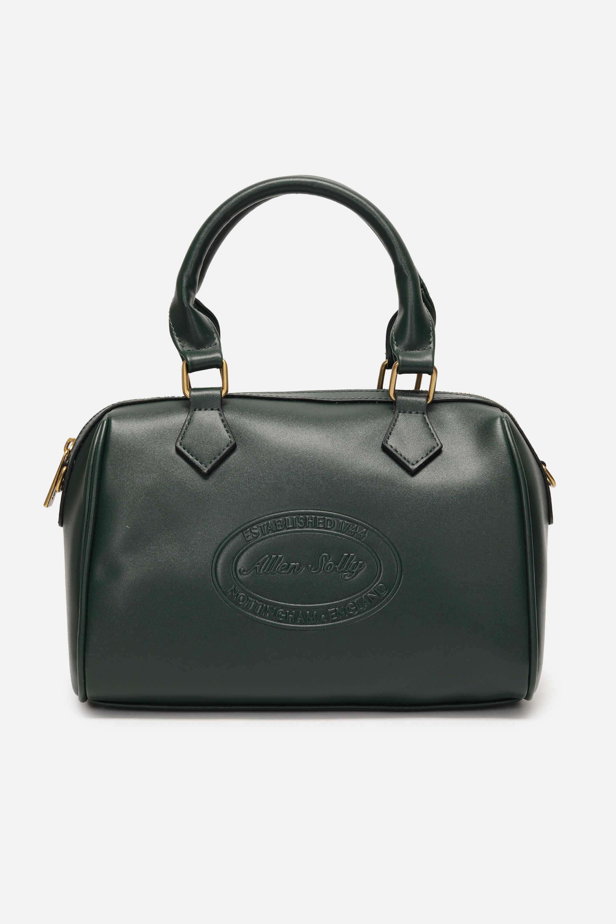EMBLEM-EMBOSS-Zipper-PU-Women-Casual-Wear-Duffle-Bag