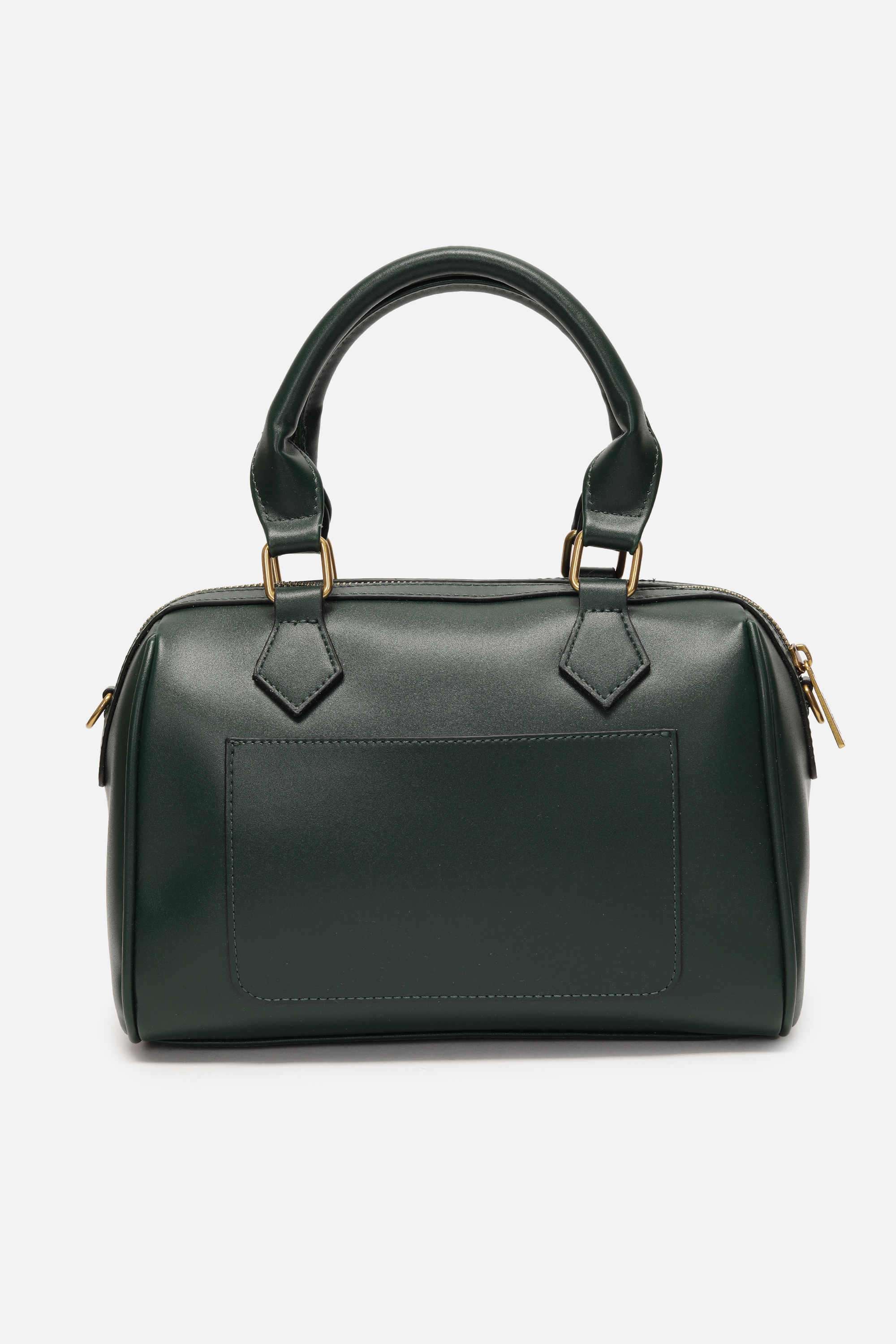 EMBLEM-EMBOSS-Zipper-PU-Women-Casual-Wear-Duffle-Bag