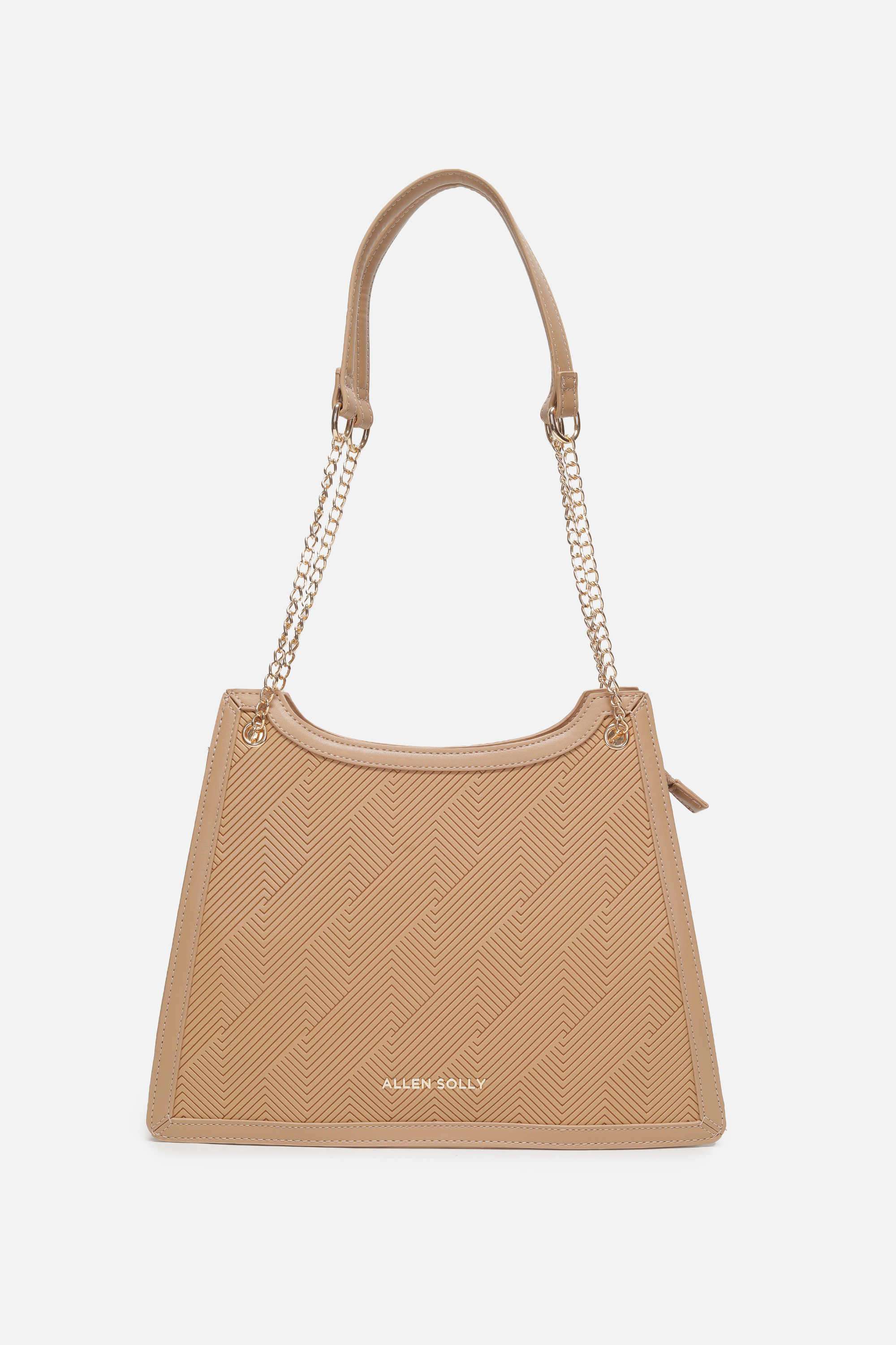 EMBOSSING-GEOMETRY-Zipper-PU-Women-Casual-Wear-Sling-Bag