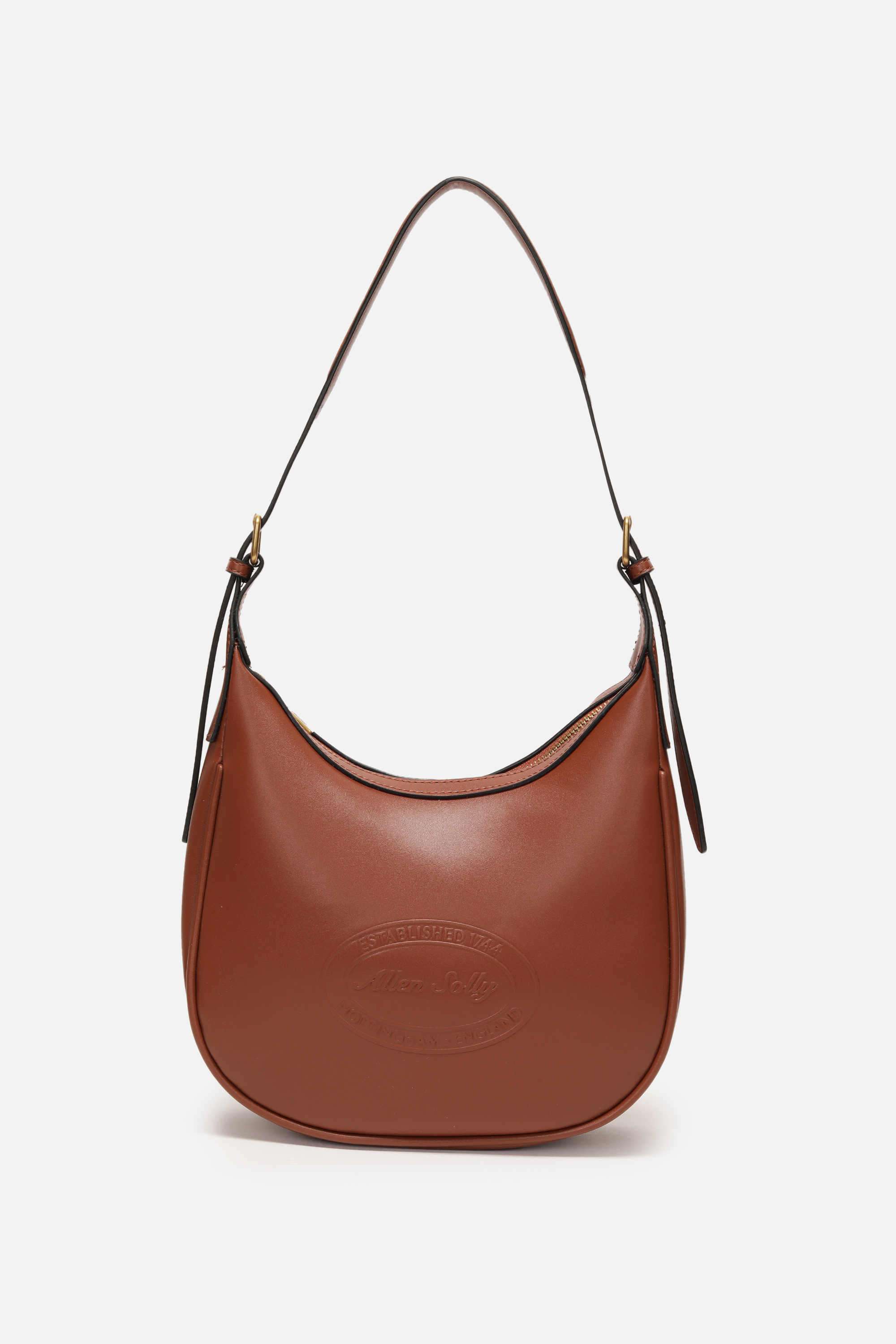 EMBLEM-EMBOSS-Zipper-PU-Women-Casual-Wear-Shoulder-Bag