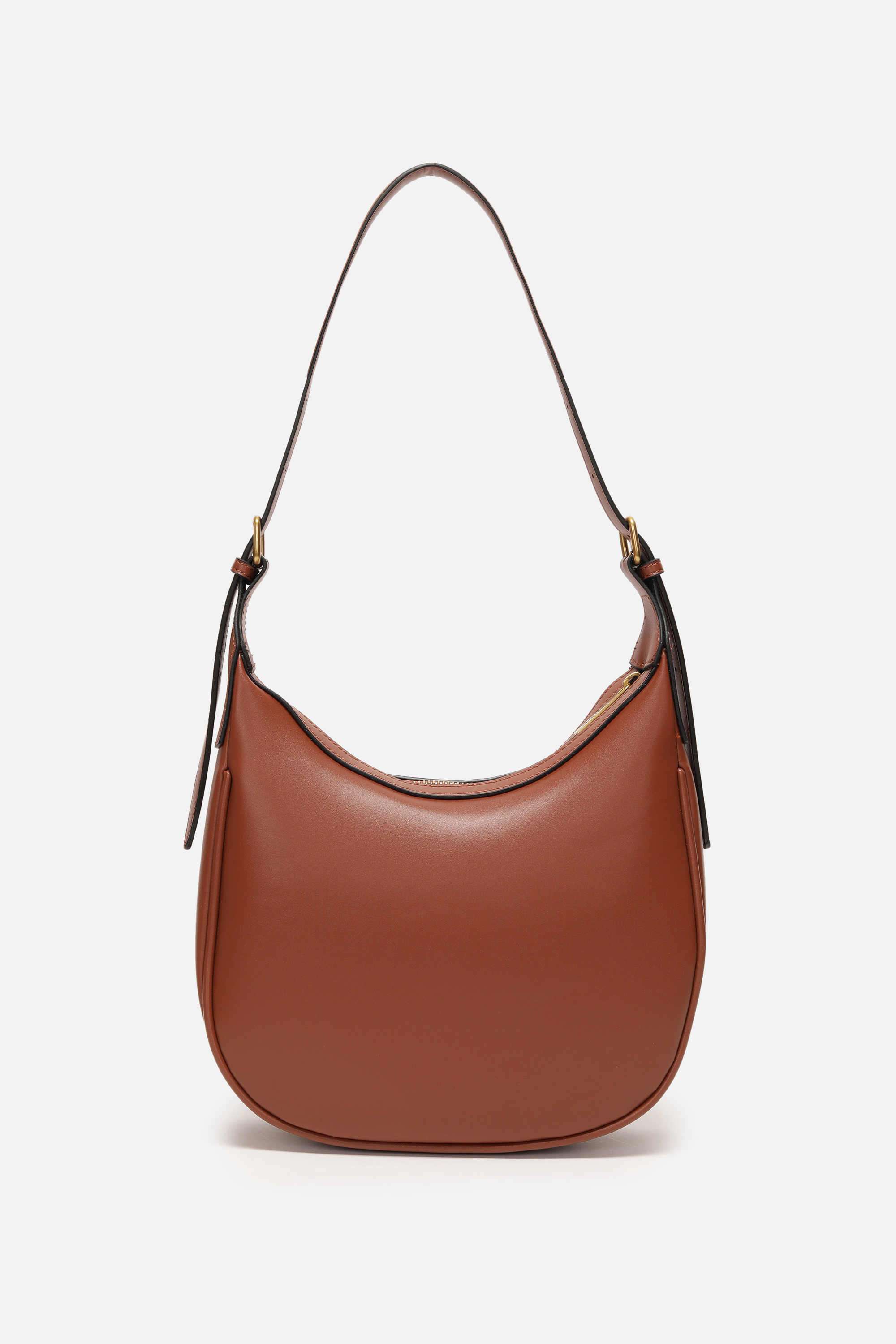 EMBLEM-EMBOSS-Zipper-PU-Women-Casual-Wear-Shoulder-Bag