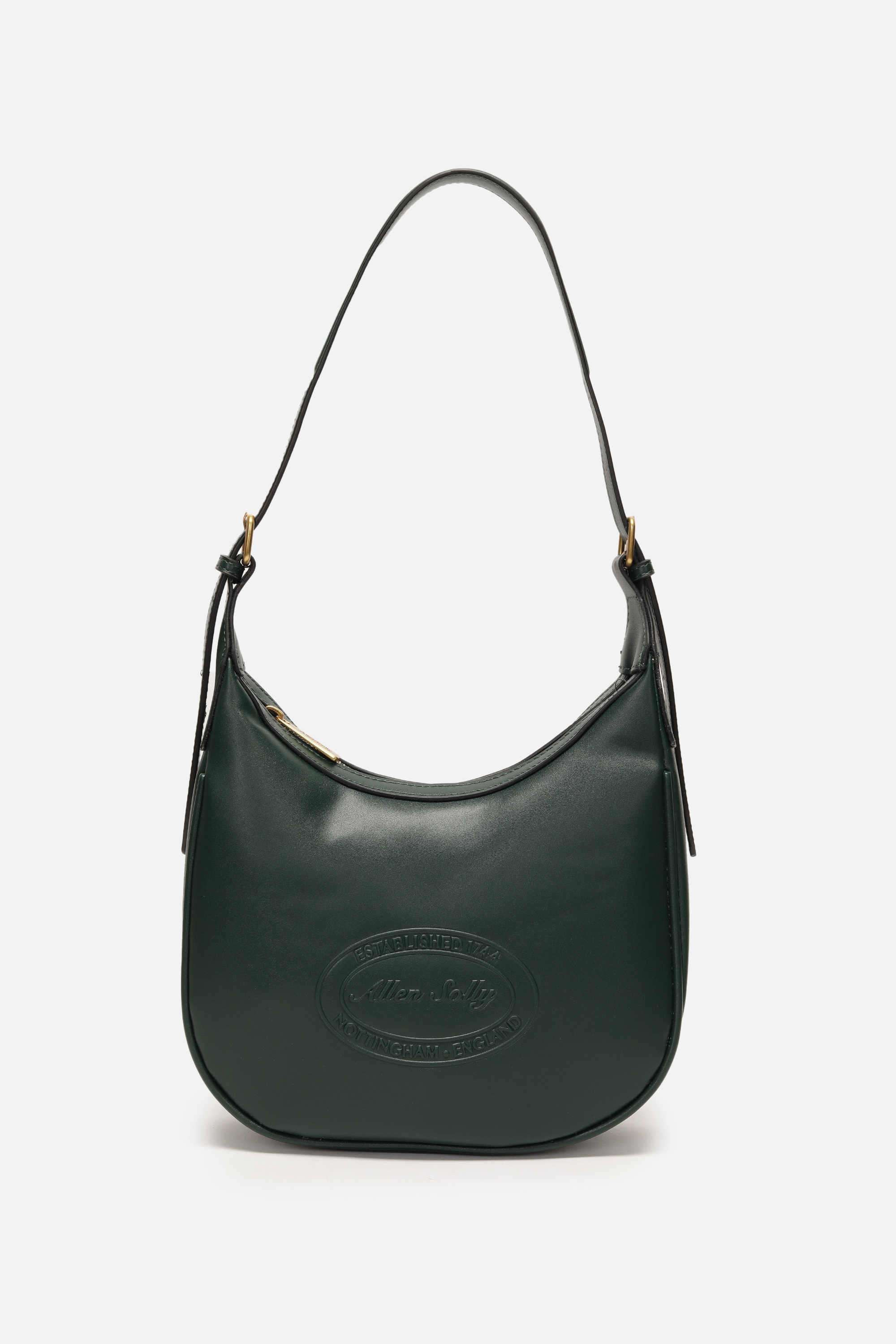 EMBLEM-EMBOSS-Zipper-PU-Women-Casual-Wear-Shoulder-Bag