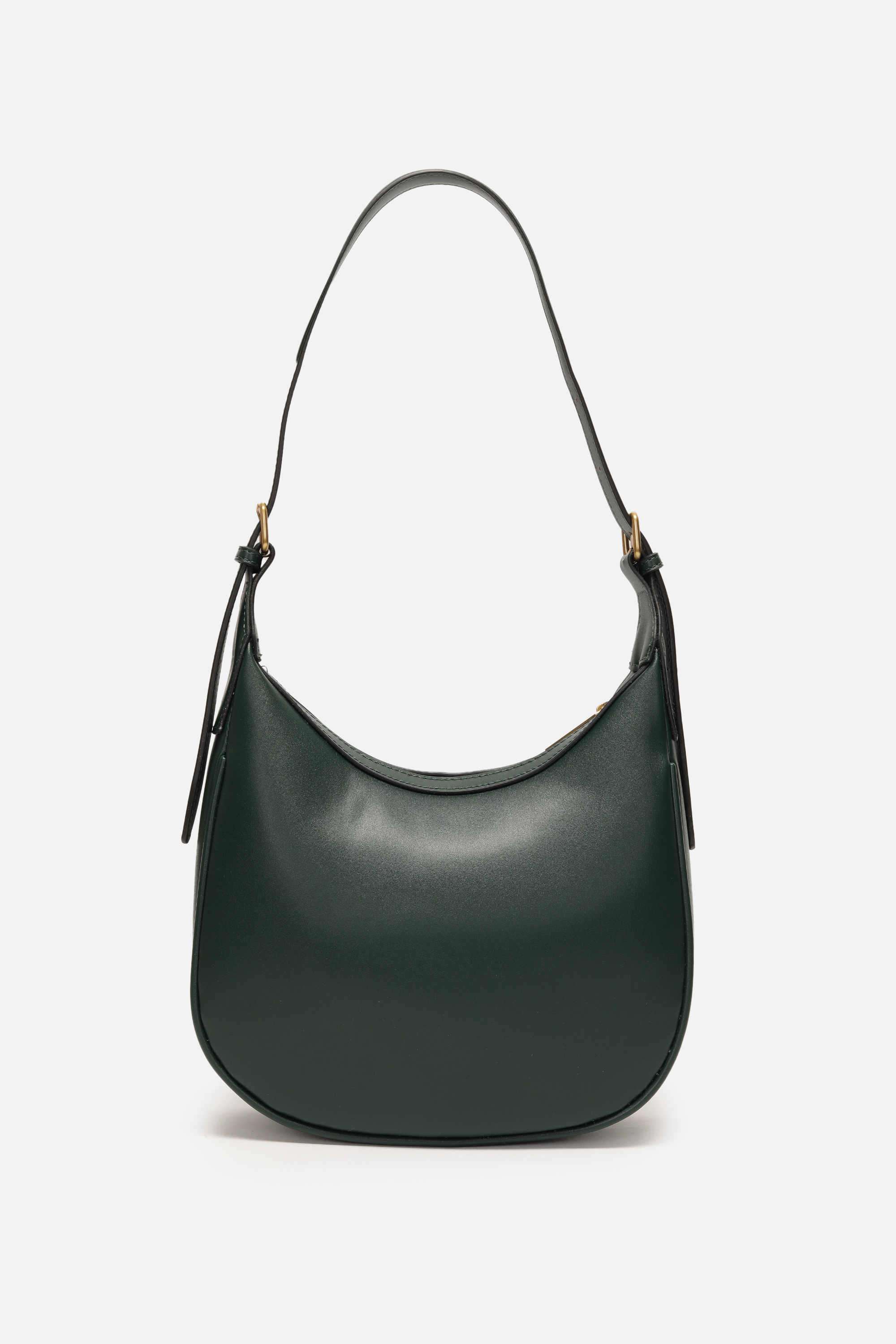 EMBLEM-EMBOSS-Zipper-PU-Women-Casual-Wear-Shoulder-Bag