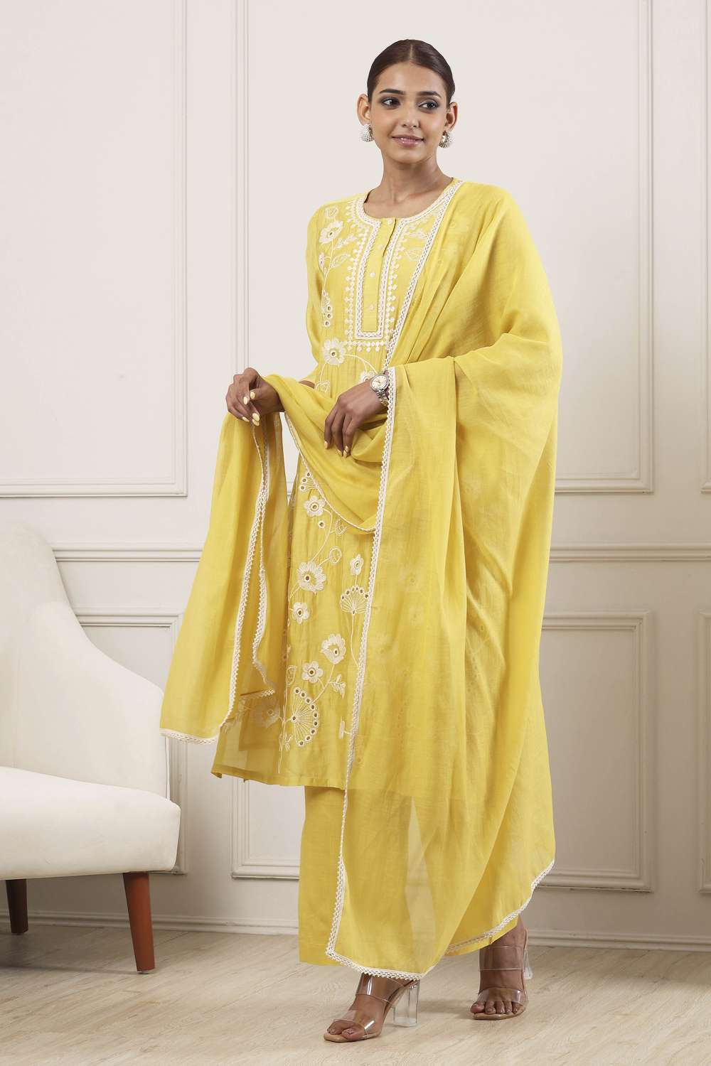 Textured-Polyester-Women-s-Formal-Wear-Kurta-Set