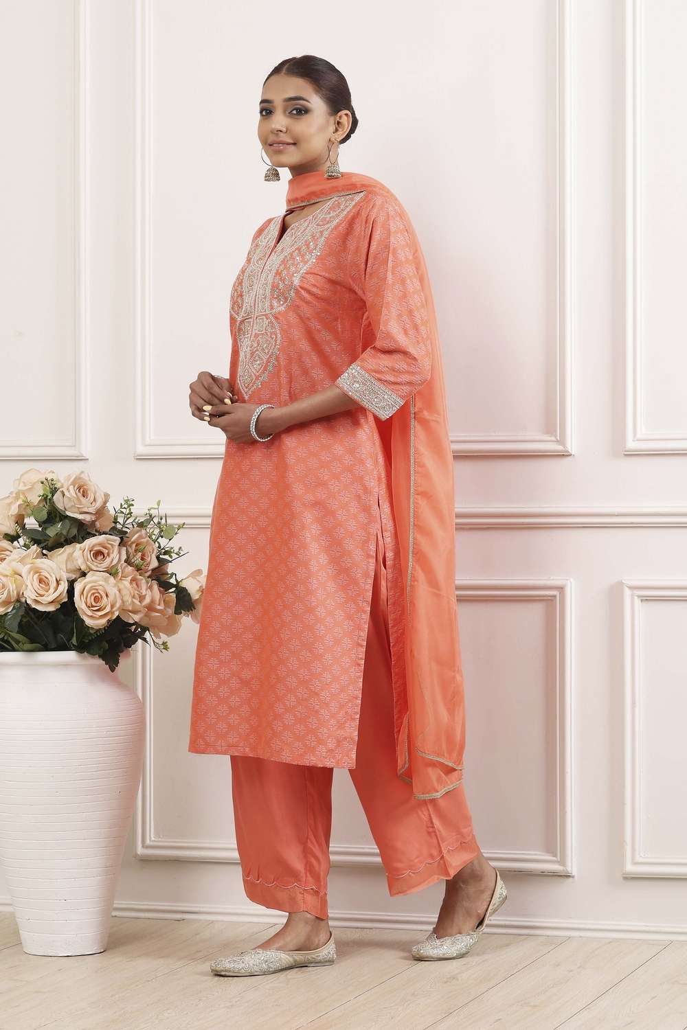 Textured-Polyester-Women-s-Festive-Wear-Kurta-Set