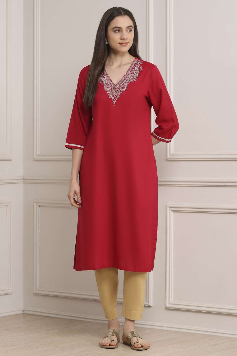Textured-Rayon-Women-s-Festive-Wear-Kurta