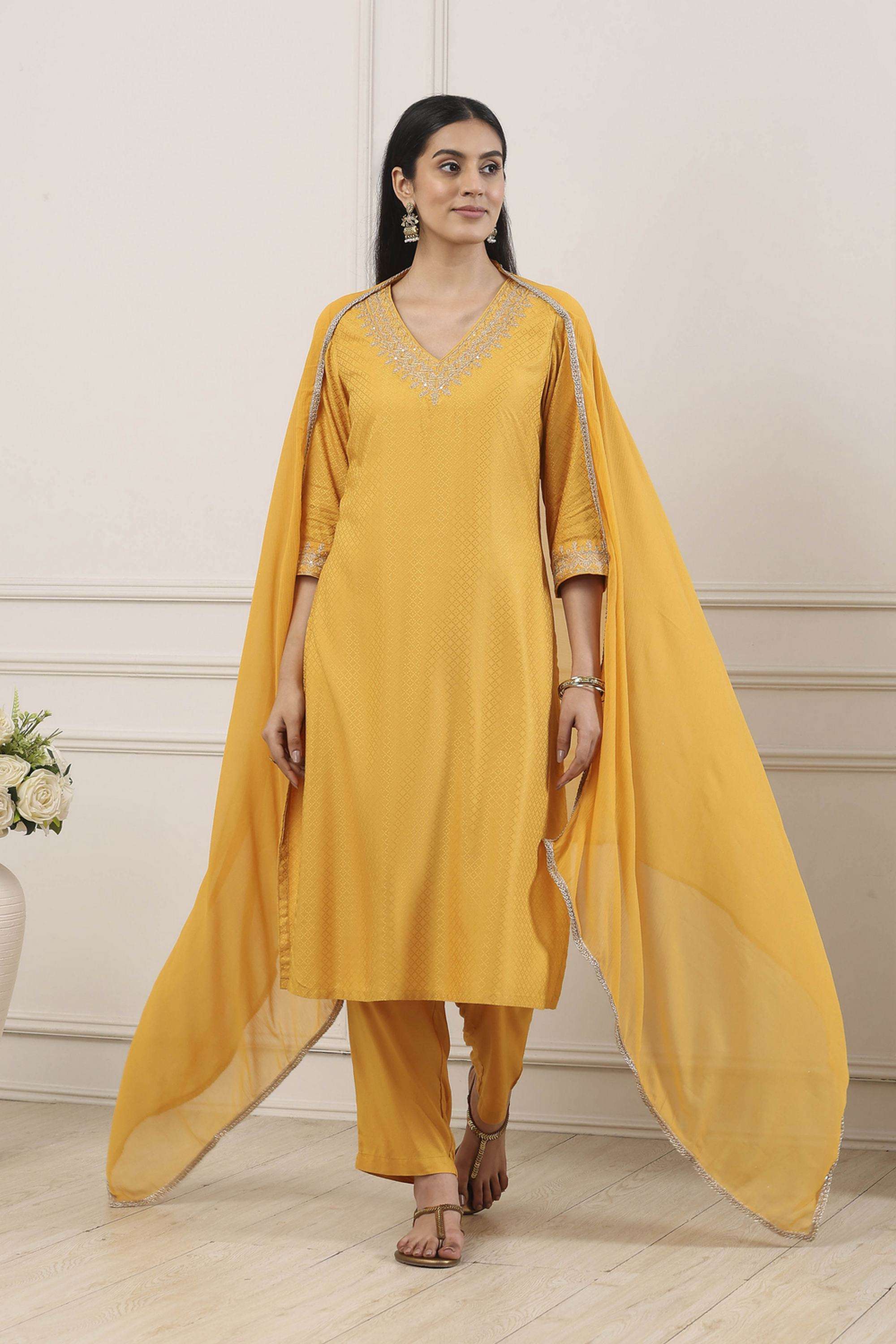 Embroidered-Rayon-V-Neck-Women-Kurta-with-Pant-and-Dupatta