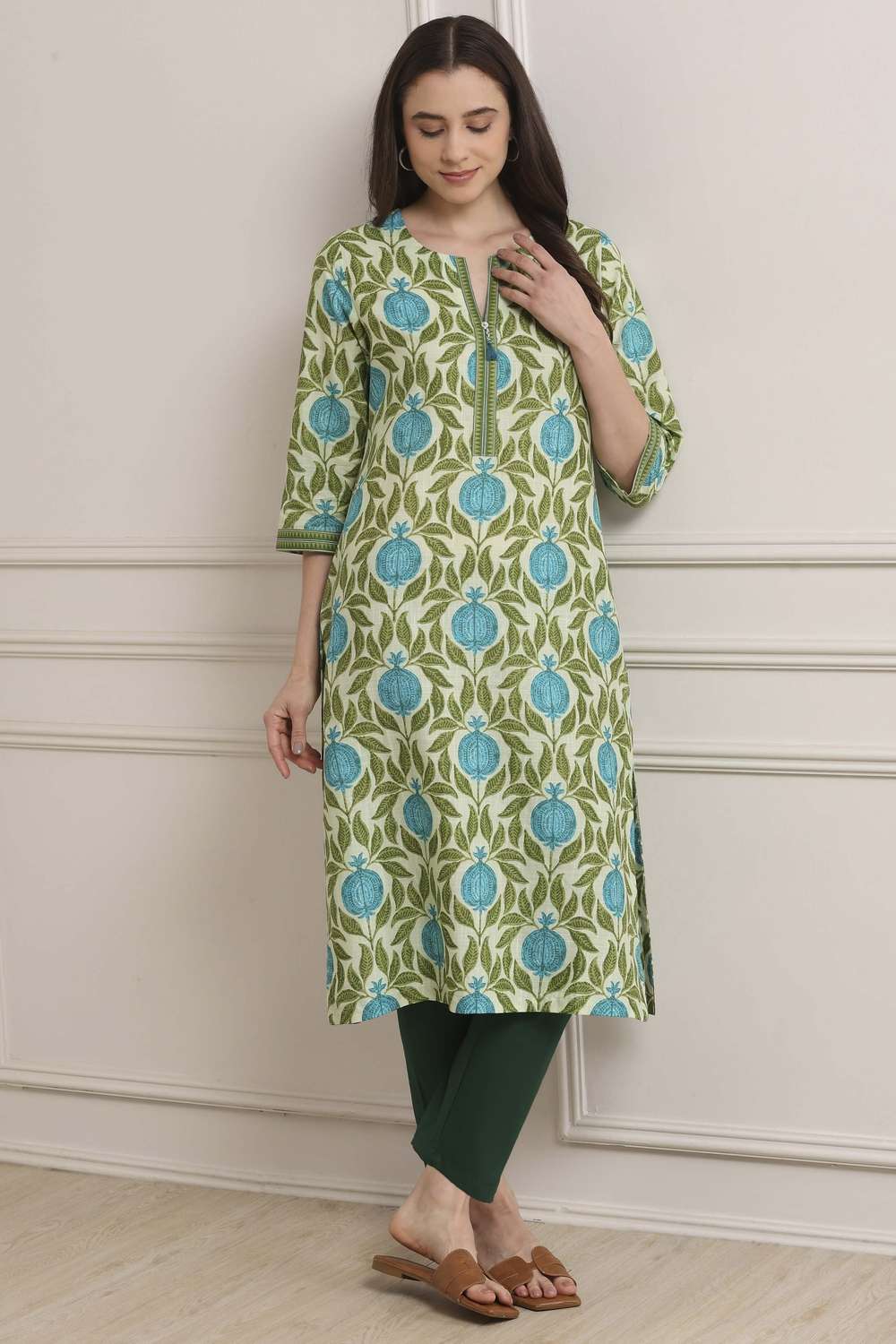 Textured-Cotton-Women-s-Festive-Wear-Kurta