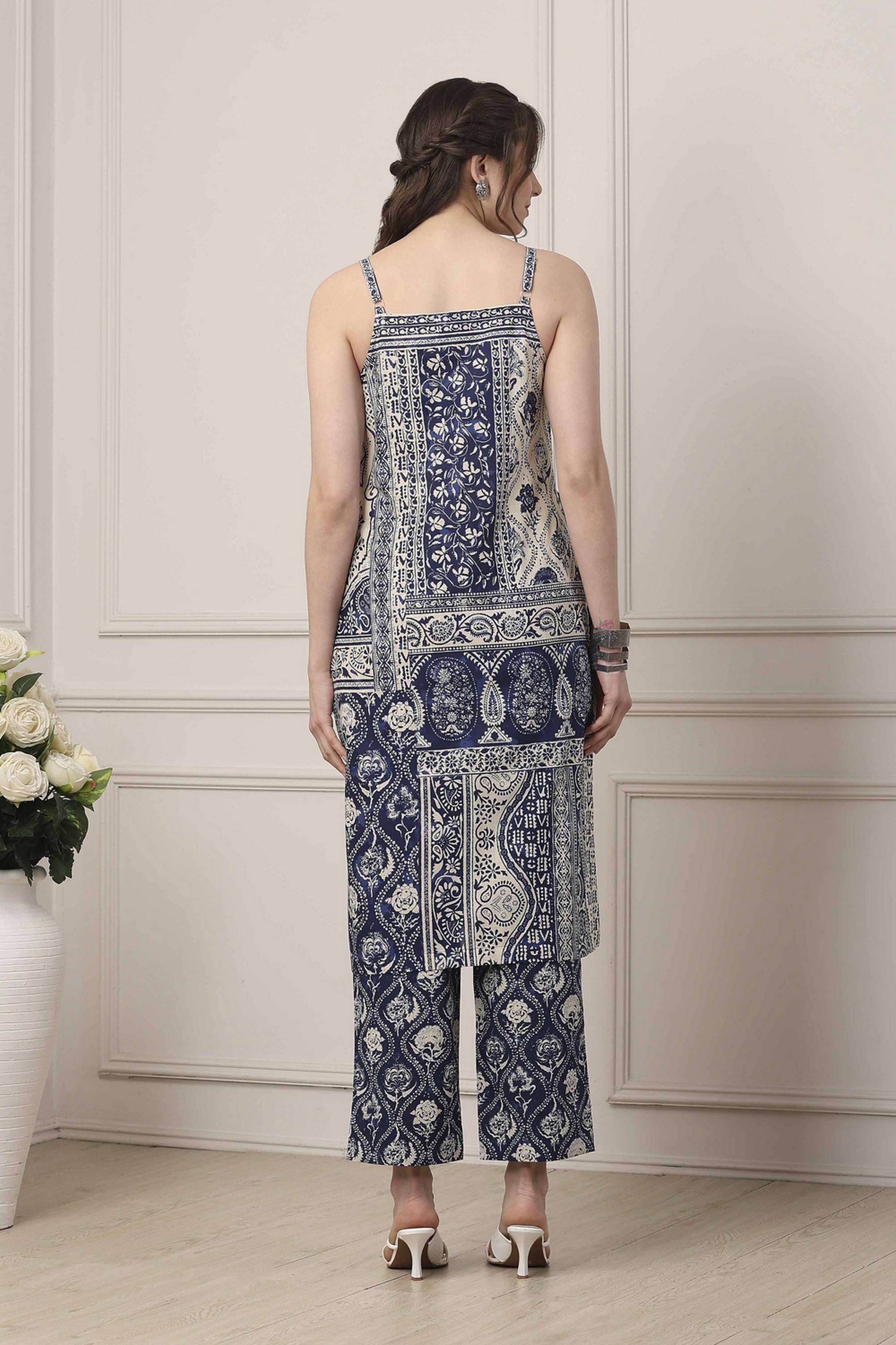 Printed-Cotton-Square-Neck-Women-Kurta-with-Pant