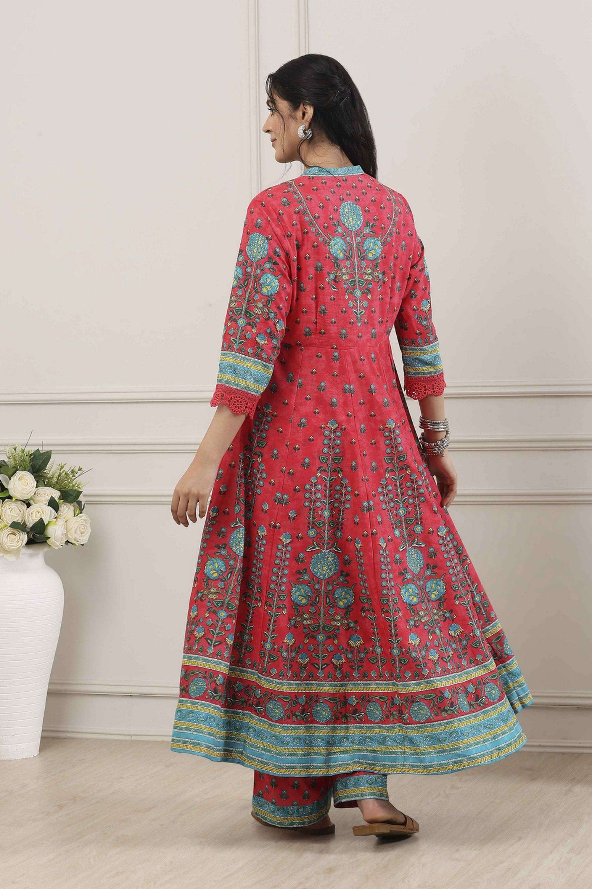 Printed-Cotton-Collared-Women-Kurta-with-Pant-and-Dupatta