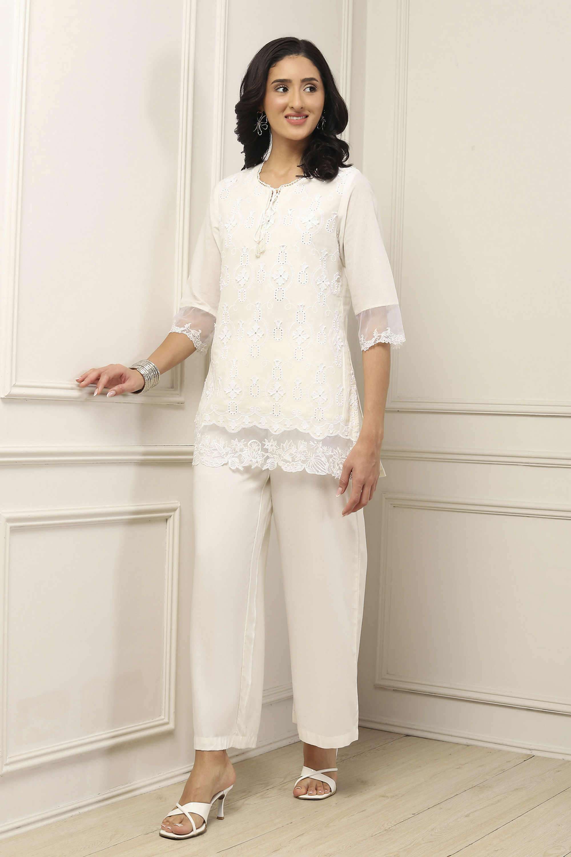 biba Embroidered Cotton Regular Fit Women's Co-Ord Set-picture-33