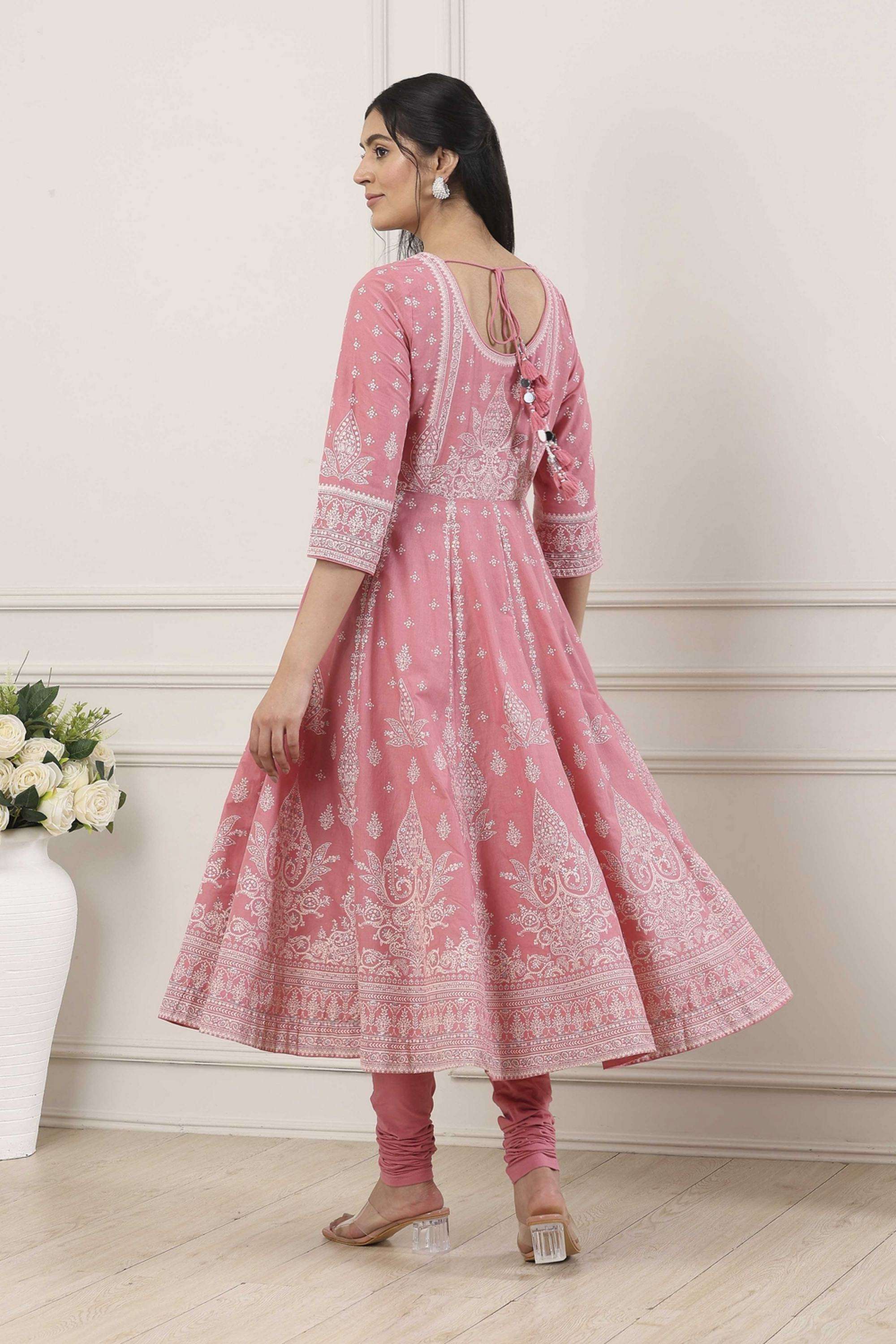 Printed-Cotton-Round-Neck-Women-Kurta-with-Leggings-and-Dupatta
