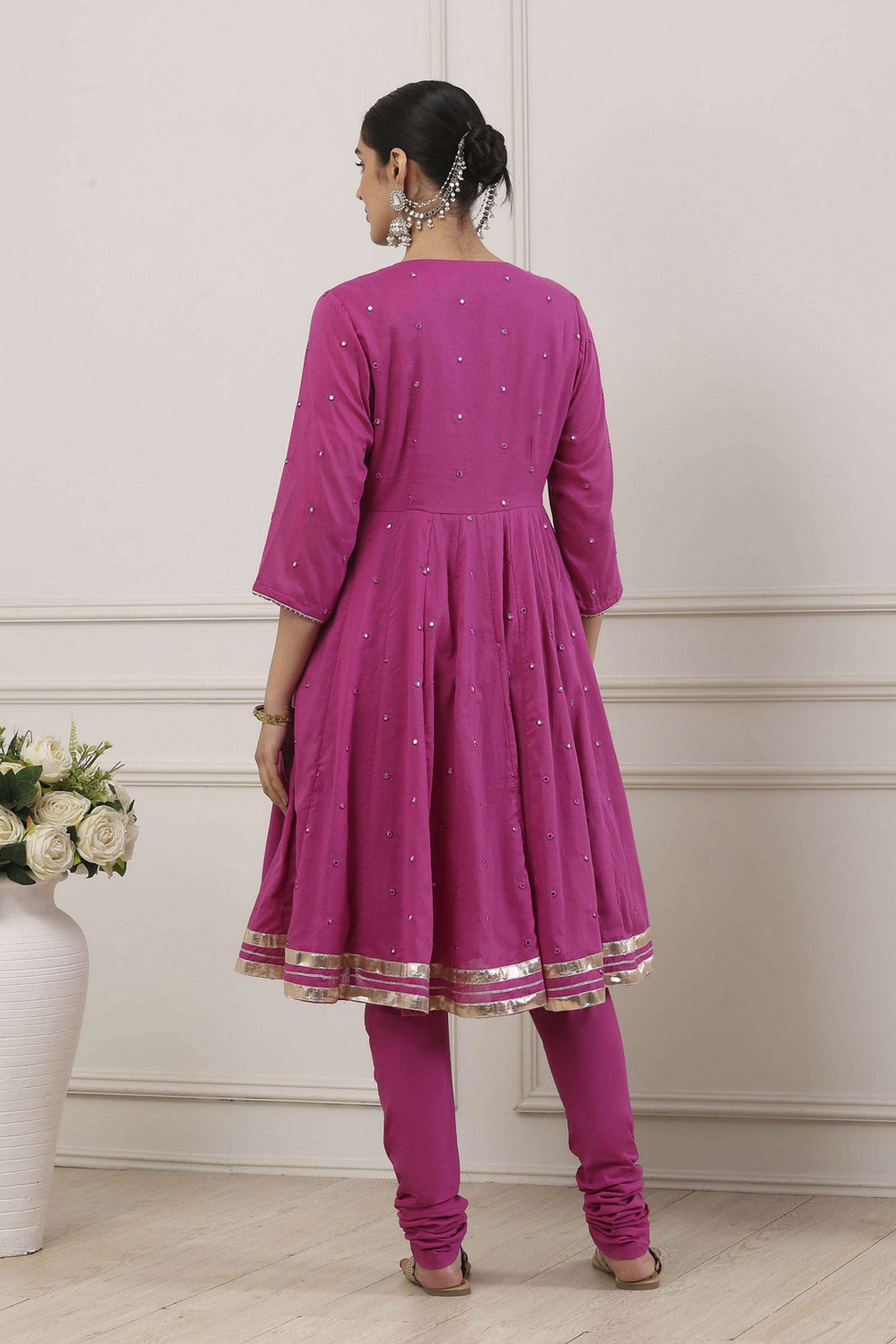 Embroidered-Cotton-V-Neck-Women-Kurta-with-Churidar-and-Dupatta