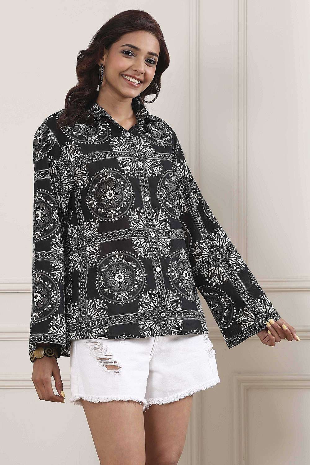 Solid-Cotton-Women-s-Shirt