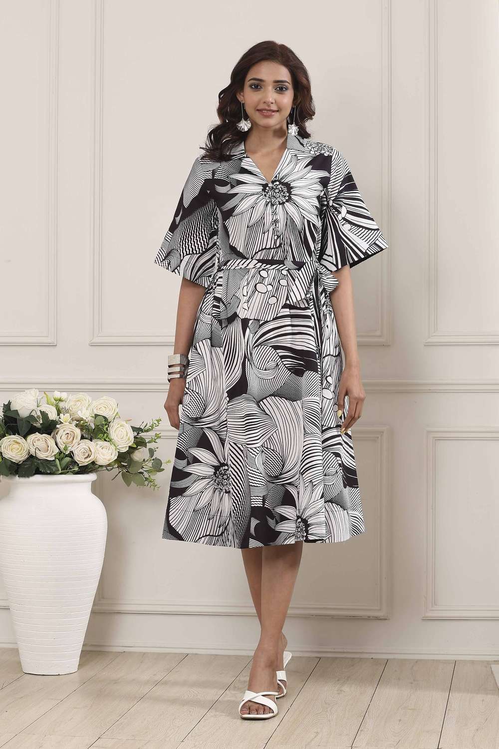 Solid-Cotton-Women-s-Dress