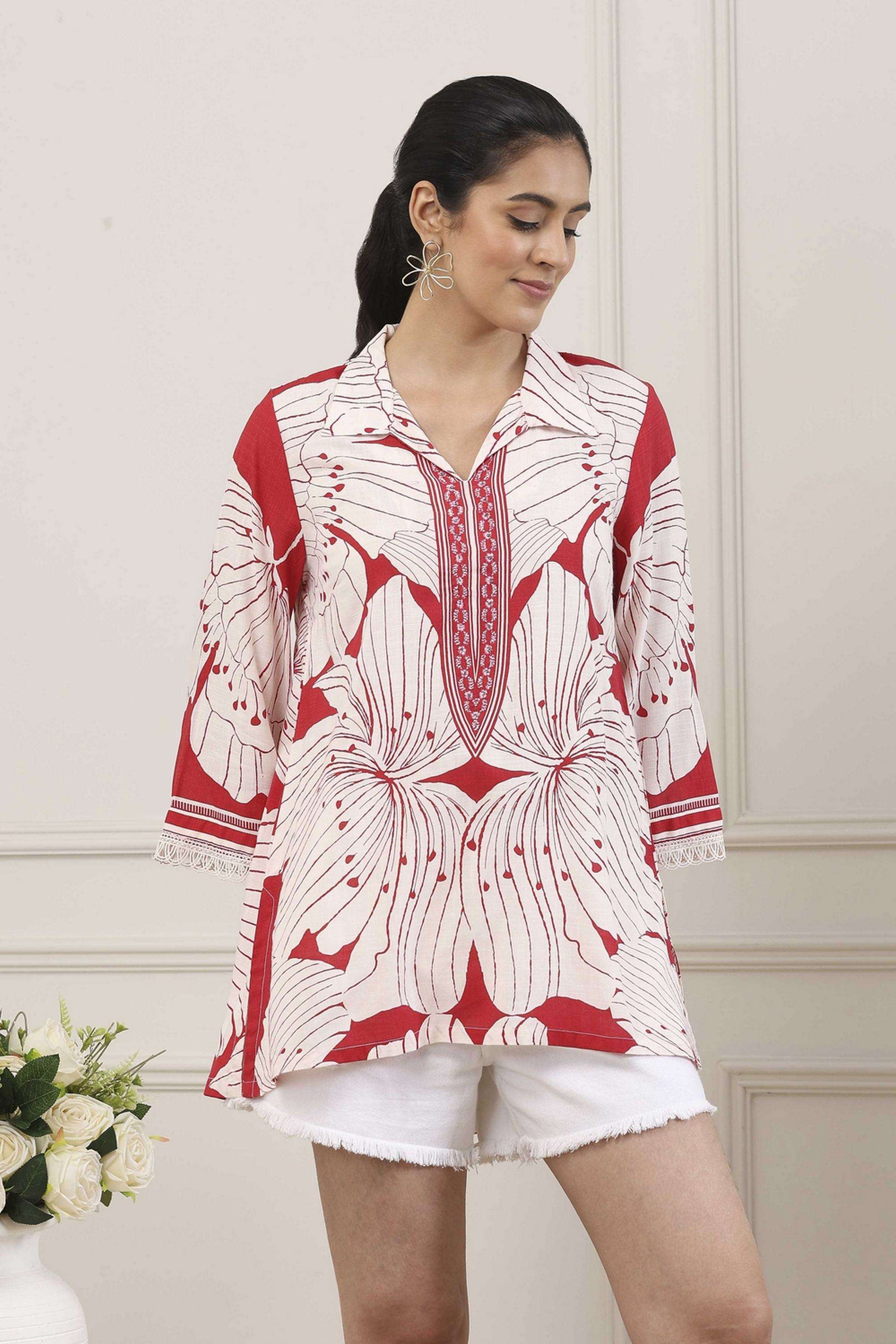 Floral-Rayon-Collared-Women-Kurta