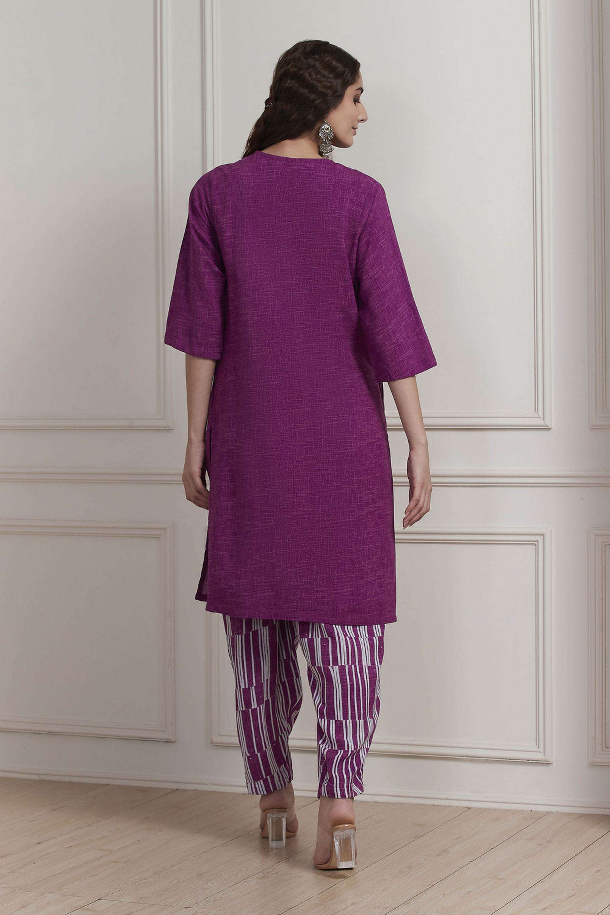 Printed-Rayon-V-Neck-Women-Kurta-with-Salwar-and-Dupatta